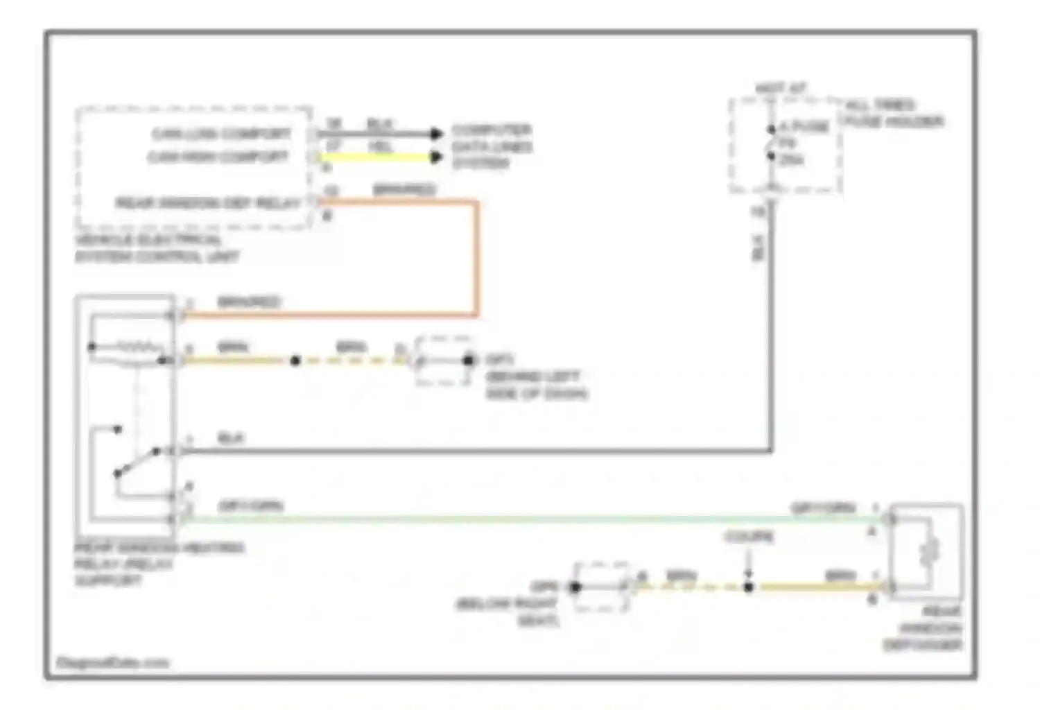 Wiring diagram rear window def relay for Porsche Cayman 987 facelift (2009-2012) (1 of 1)