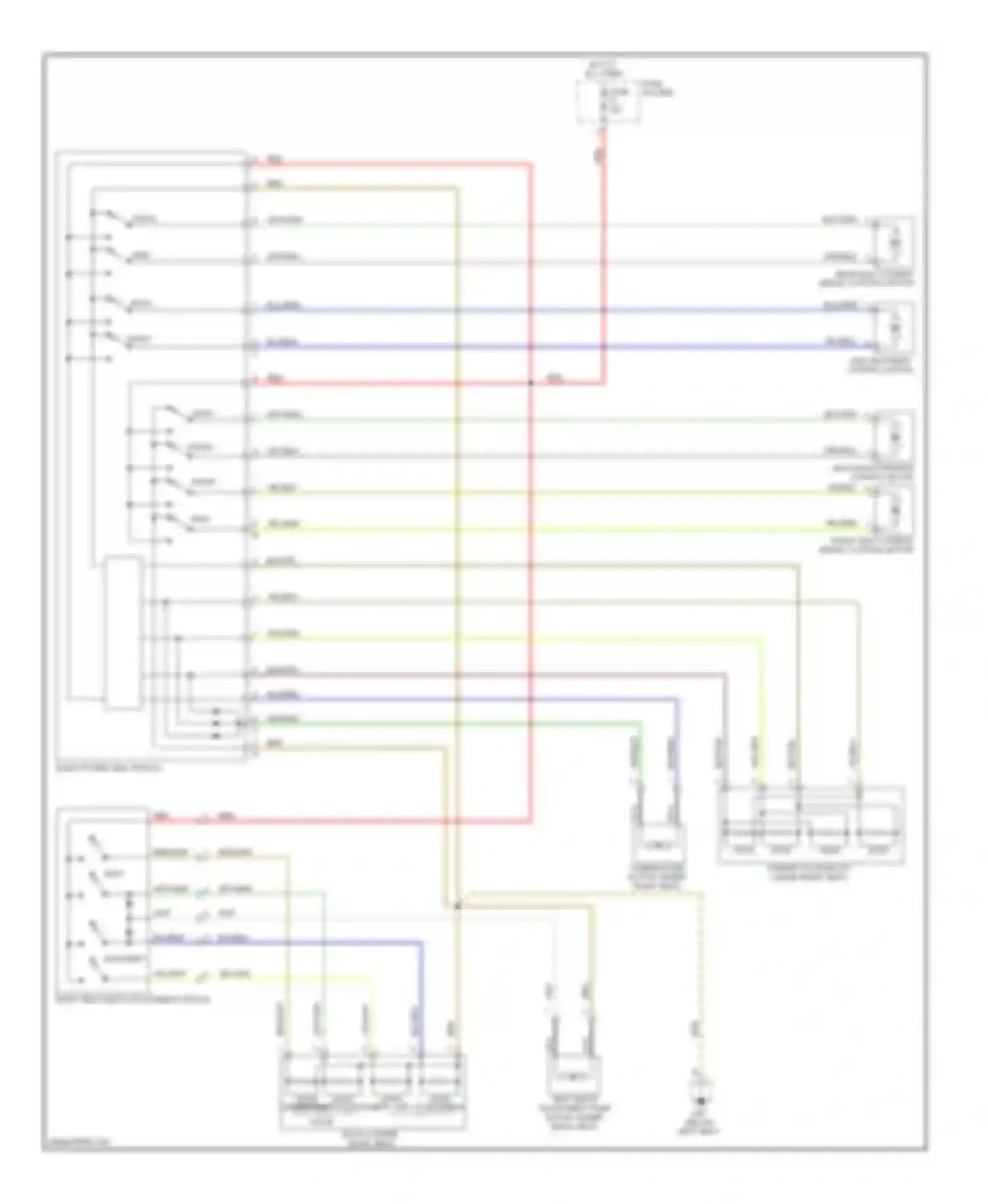 Wiring diagram right power seat switch for Porsche Cayman 987 facelift (2009-2012) (2 of 2)