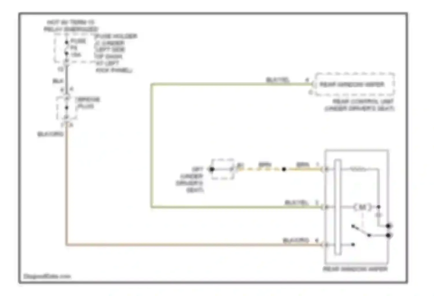 Cayman Porsche 987 (2005-2009): Rear wiper circuit