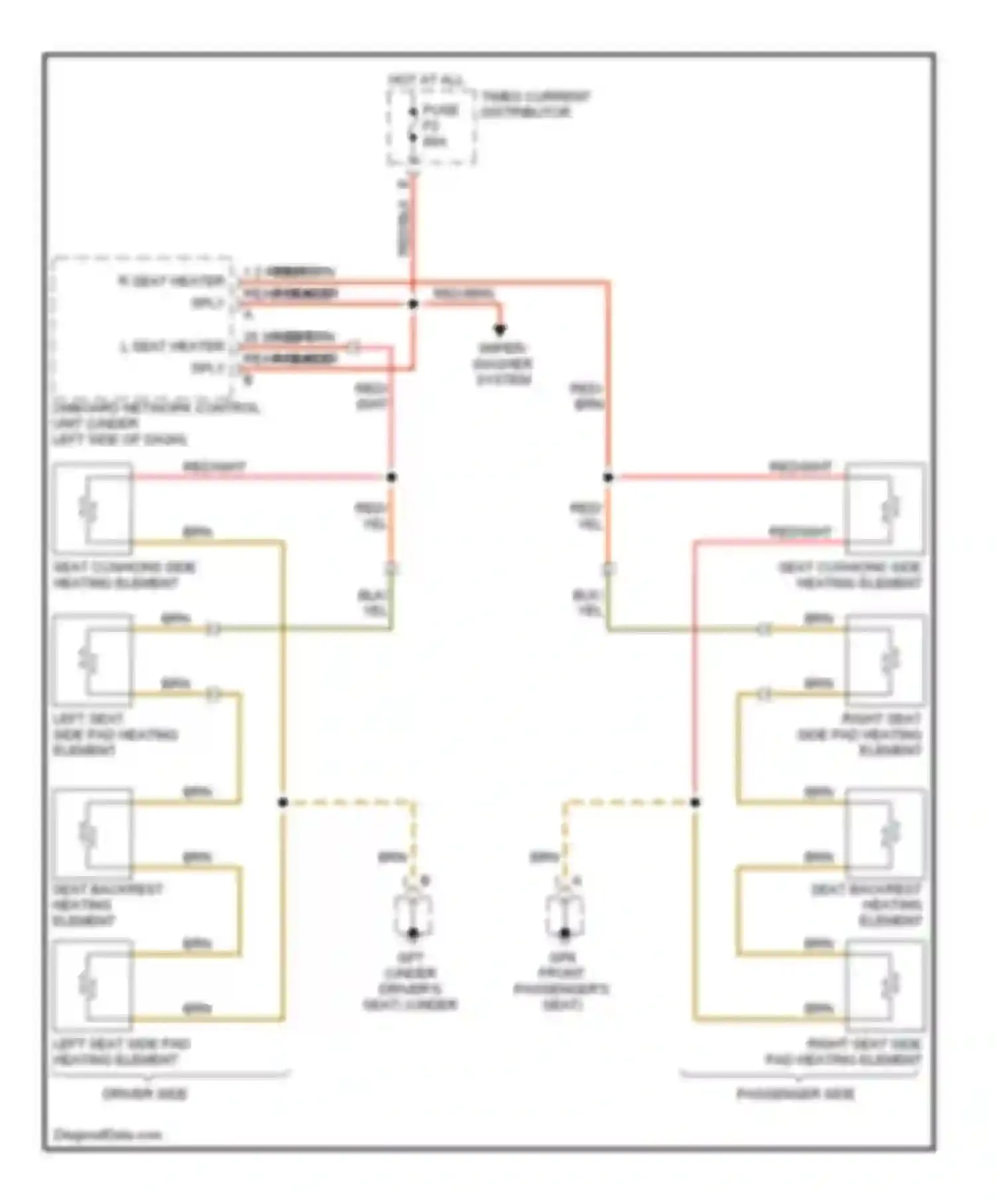 Wiring diagram 1 2 right rear heater r seat heater sply for Porsche Cayman 987 (2005-2009) (1 of 1)