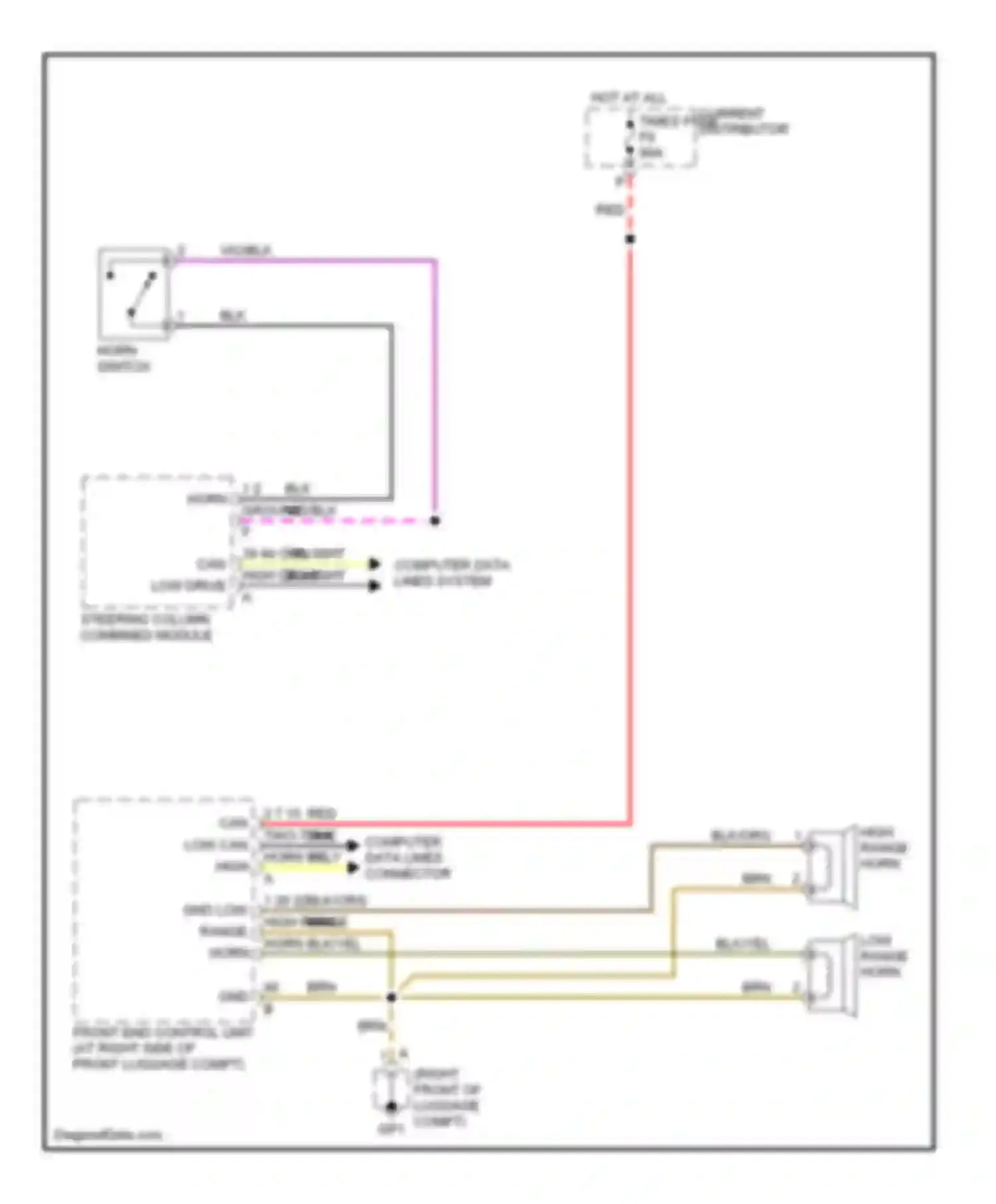 Wiring diagram computer data lines connector for Porsche Cayman 987 (2005-2009) (2 of 3)