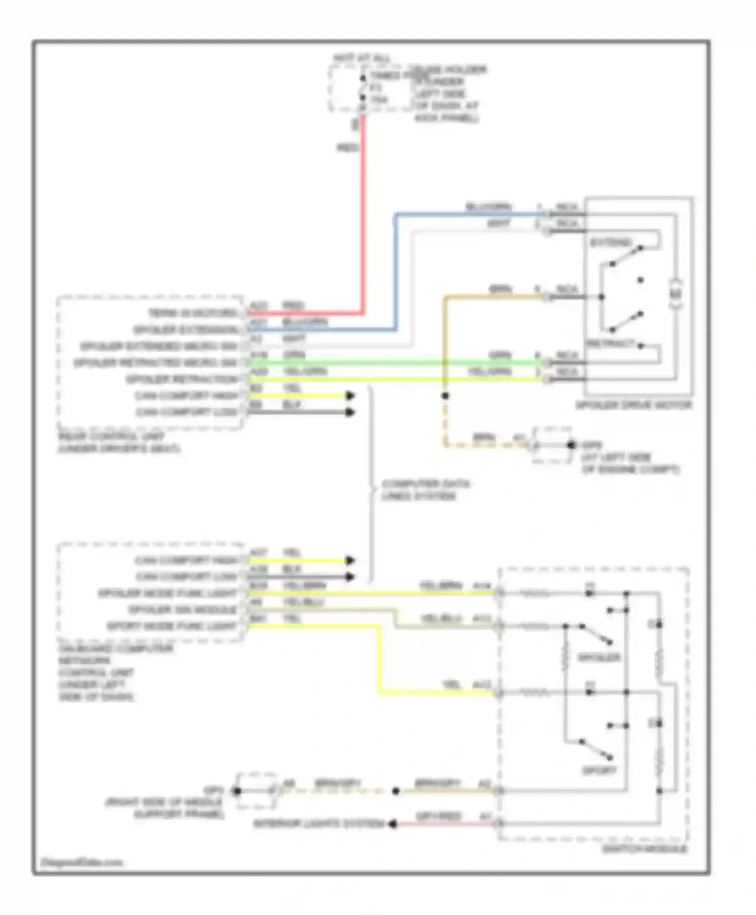 Wiring diagram computer data lines system for Porsche Cayman 987 (2005-2009) (1 of 38)