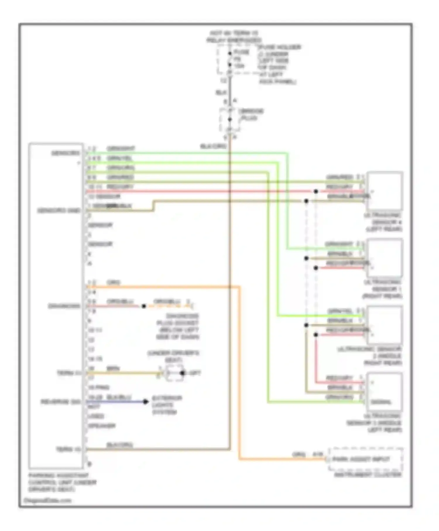 Wiring diagram grn/wht for Porsche Cayman 987 (2005-2009) (3 of 5)