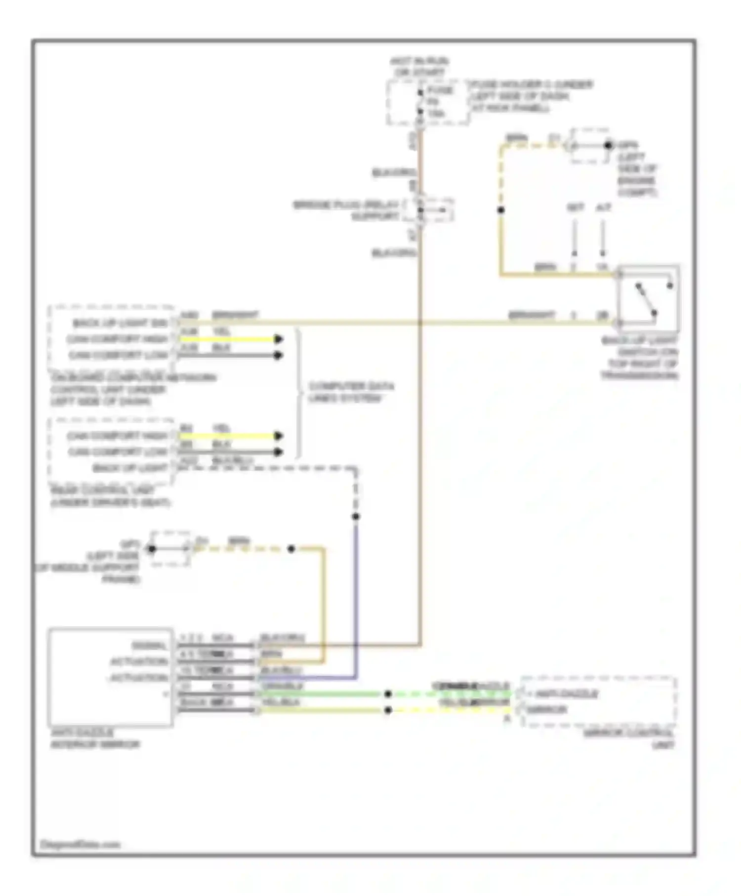 Wiring diagram hot in run or start for Porsche Cayman 987 (2005-2009) (1 of 2)