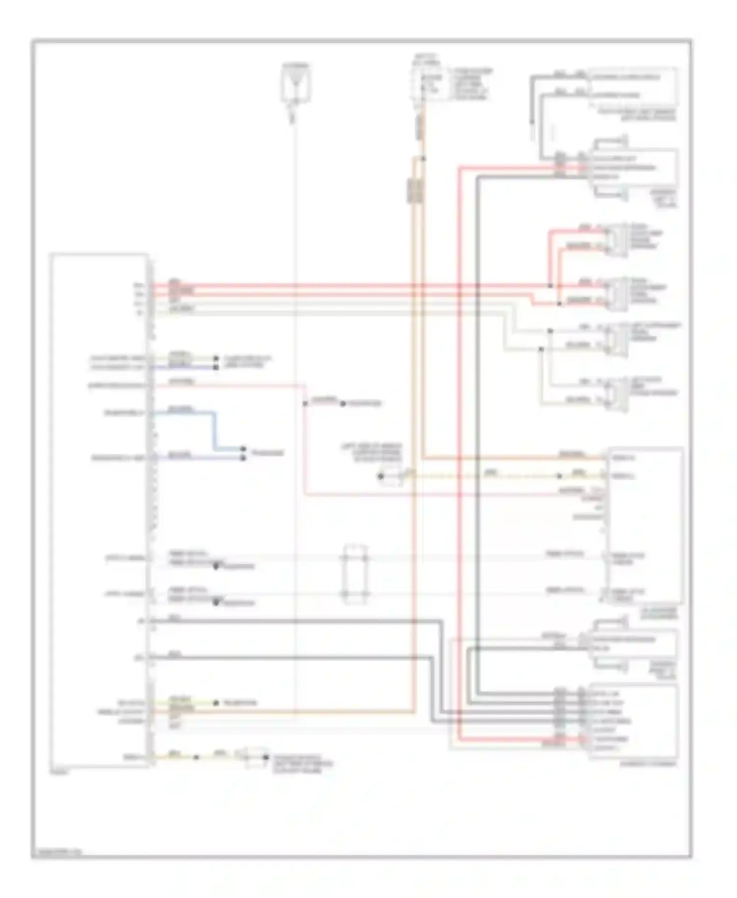 Wiring diagram right door deep range speaker for Porsche Cayman 987 (2005-2009) (6 of 6)