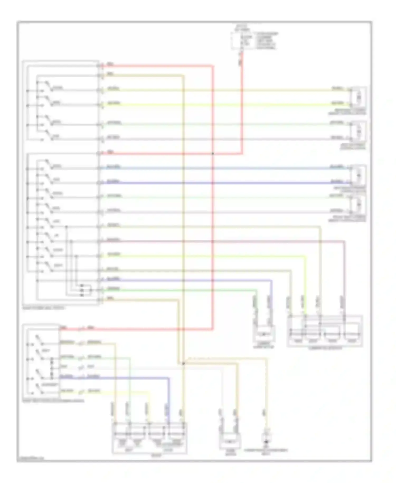 Wiring diagram right seat width adjustment switch for Porsche Cayman 987 (2005-2009) (1 of 2)