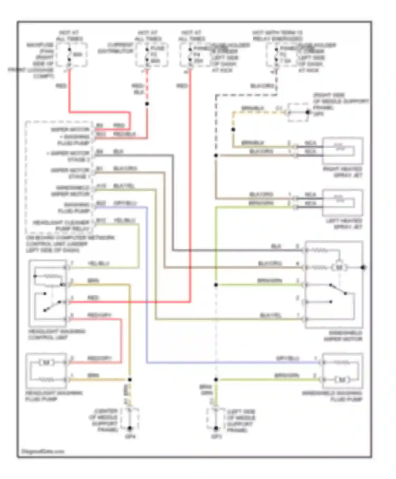Wiring diagram yel/blu for Porsche Cayman 987 (2005-2009) (22 of 29)