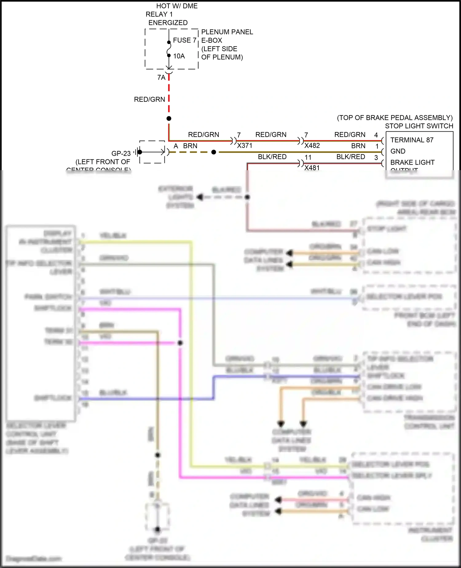 Porsche Macan S I facelift 2 (2021-2024) plenum panel e-box wiring diagram  (8 of 14)