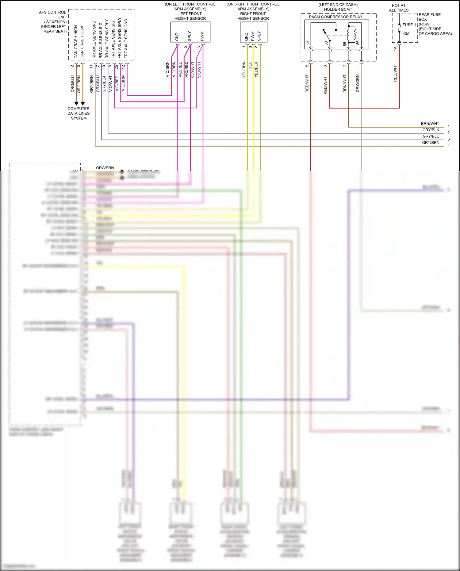 Porsche Macan S I facelift (2018-2021) left front acceleration sensor wiring diagram  (1 of 1)