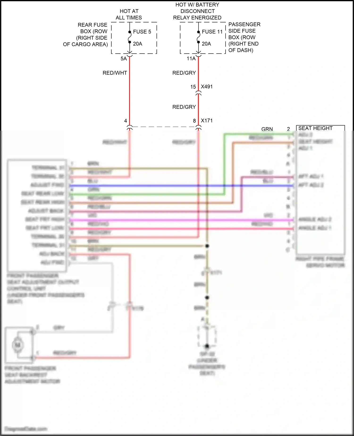 Porsche Macan Turbo I facelift (2018-2021) adjust back wiring diagram  (1 of 1)