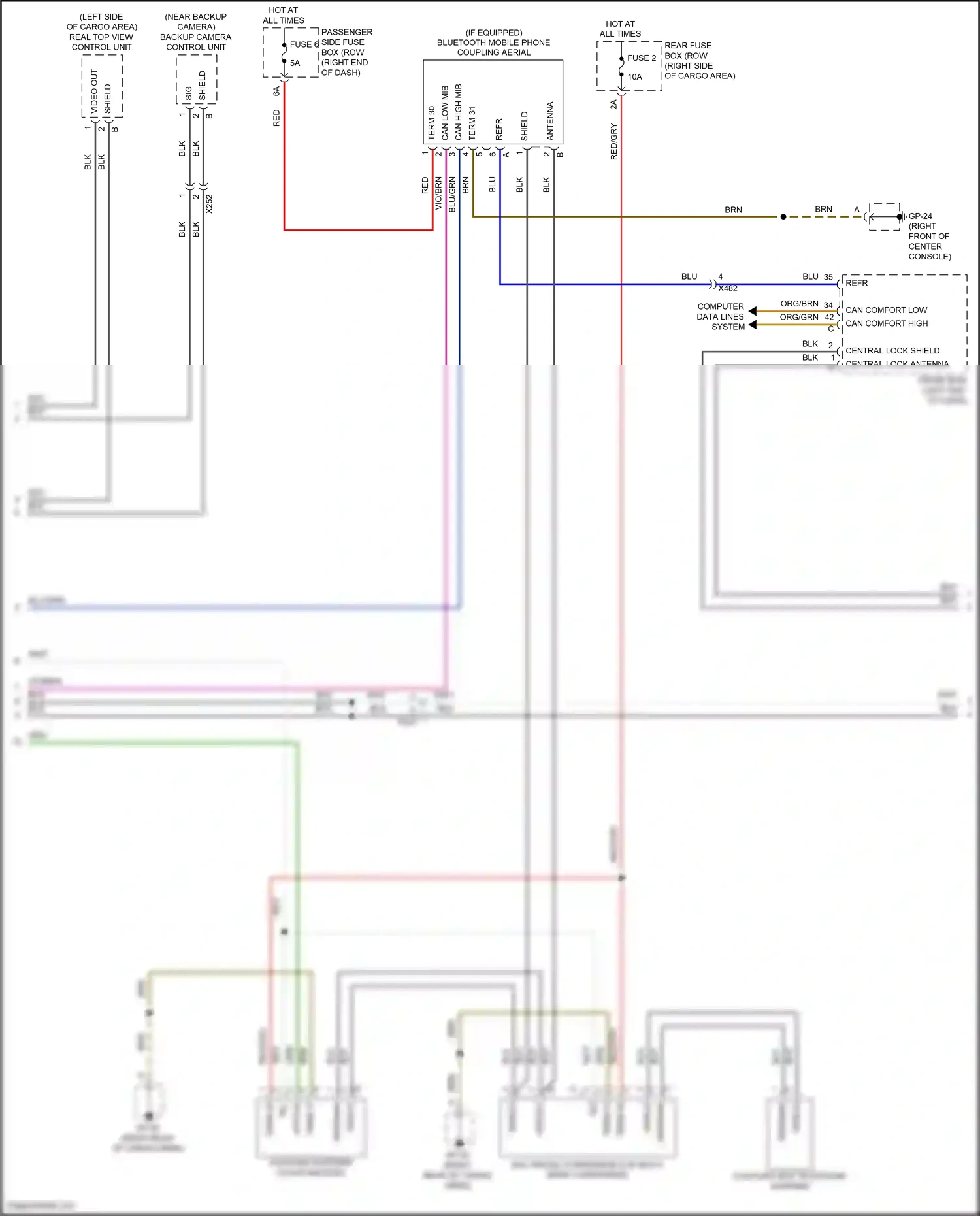 Porsche Macan Turbo I facelift (2018-2021) backup camera control unit wiring diagram  (1 of 10)