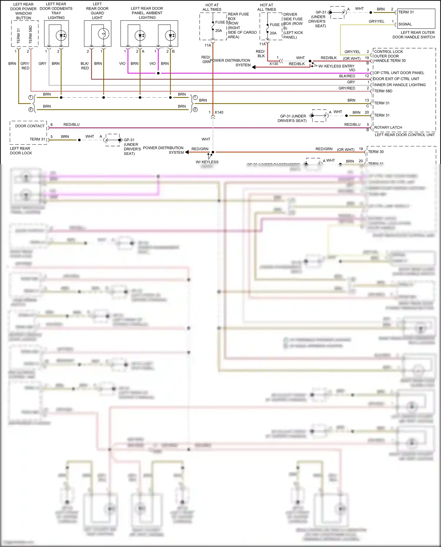 Porsche Macan Turbo I facelift (2018-2021) door exit op ctrl unit wiring diagram  (2 of 2)