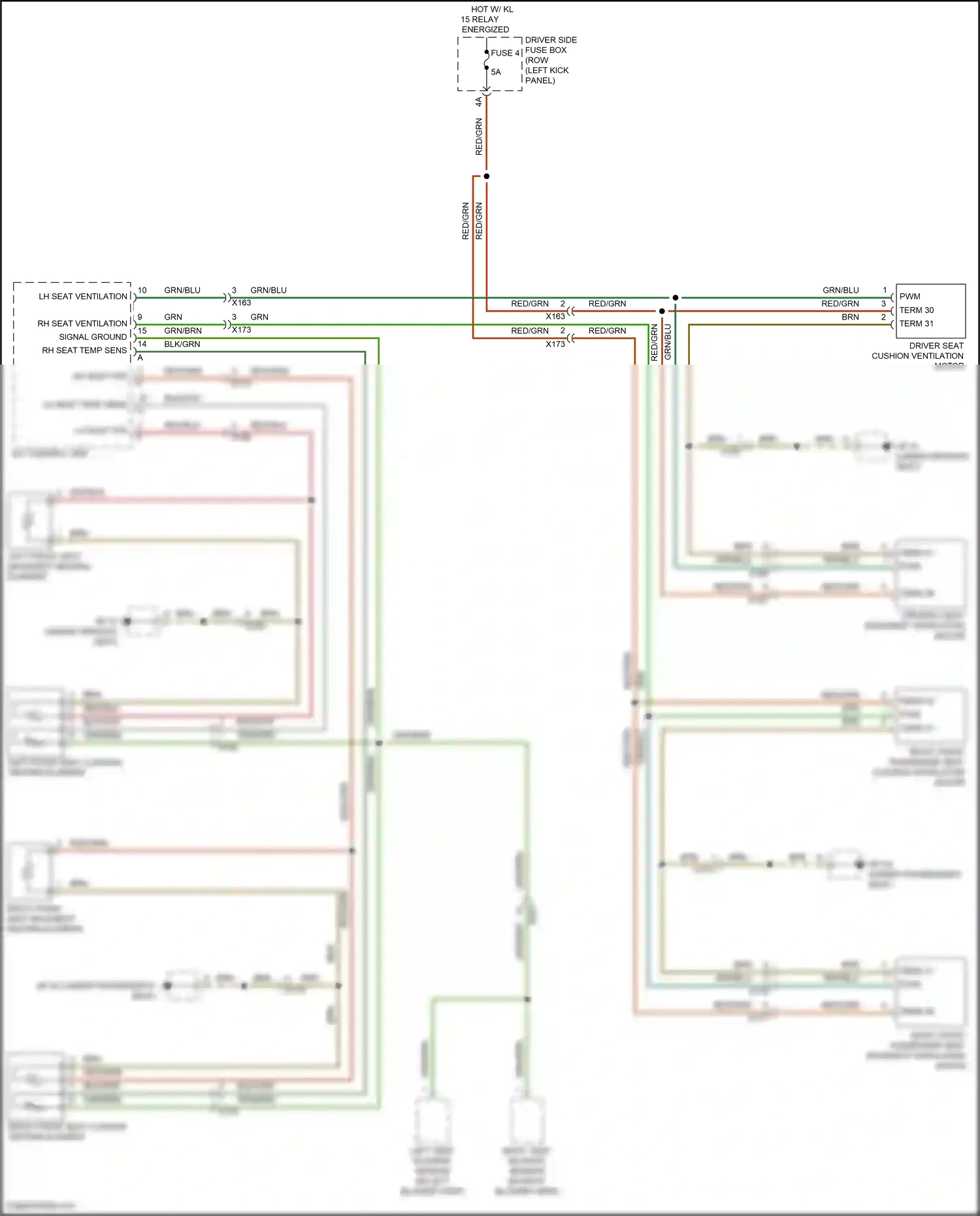 Porsche Macan Turbo I facelift (2018-2021) left front seat backrest heating element wiring diagram  (1 of 2)