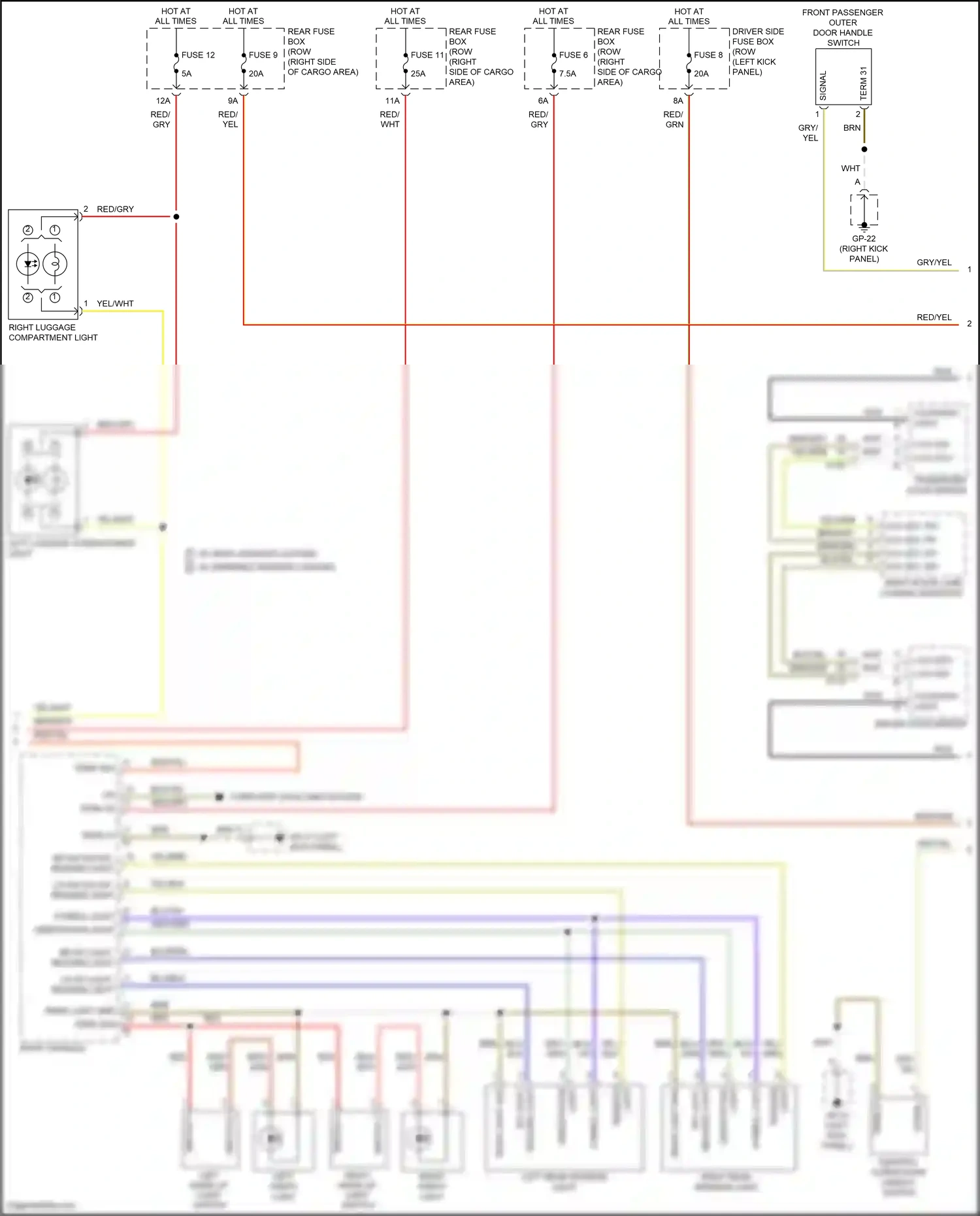 Porsche Macan Turbo I facelift (2018-2021) w/ basic interior lighting wiring diagram  (3 of 4)