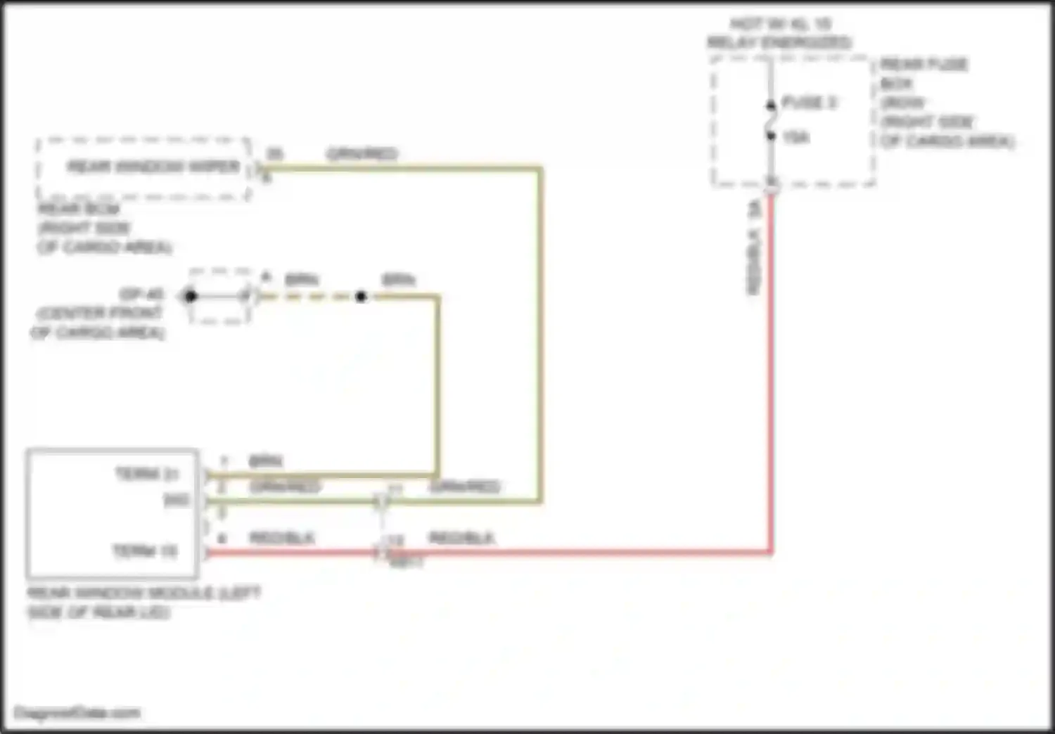 Wiring diagram rear window wiper for Porsche Macan Turbo I (2014-2019)