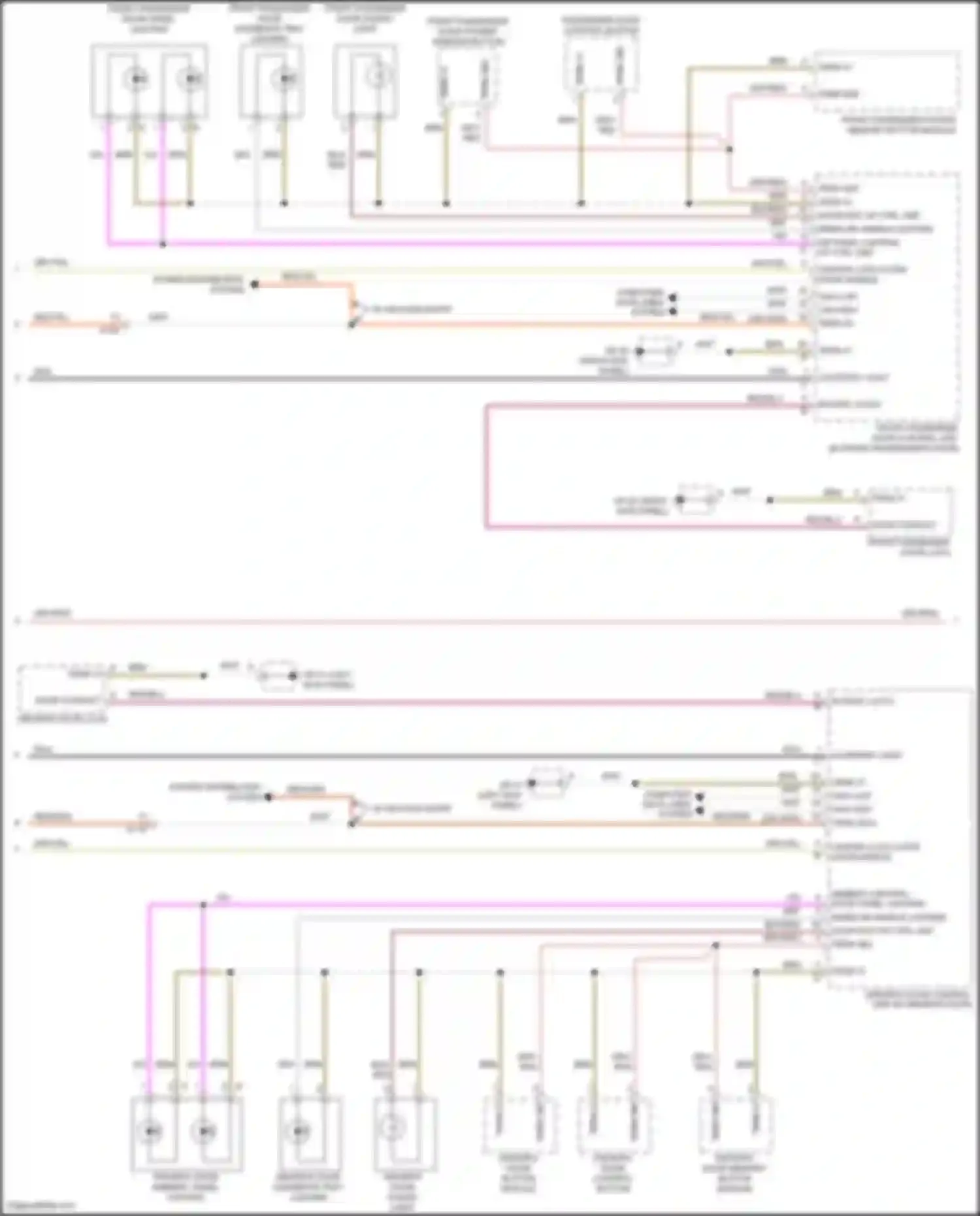 Wiring diagram courtesy light for Porsche Macan Turbo I (2014-2019) (2 of 3)
