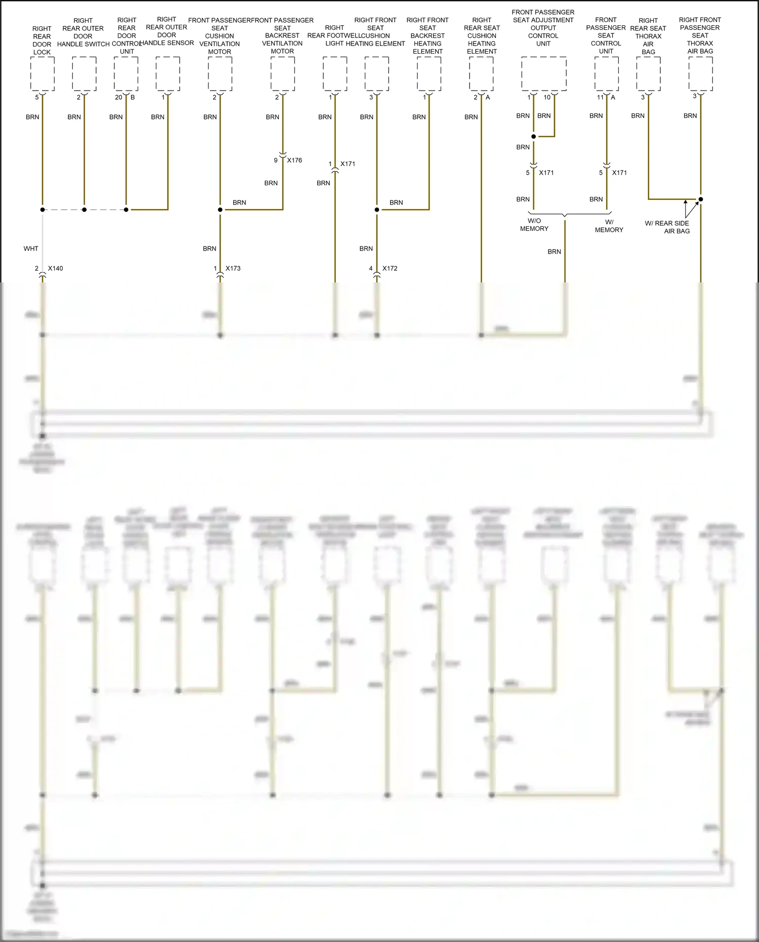 Porsche Macan Turbo I (2014-2019) front passenger seat control unit wiring diagram  (2 of 4)