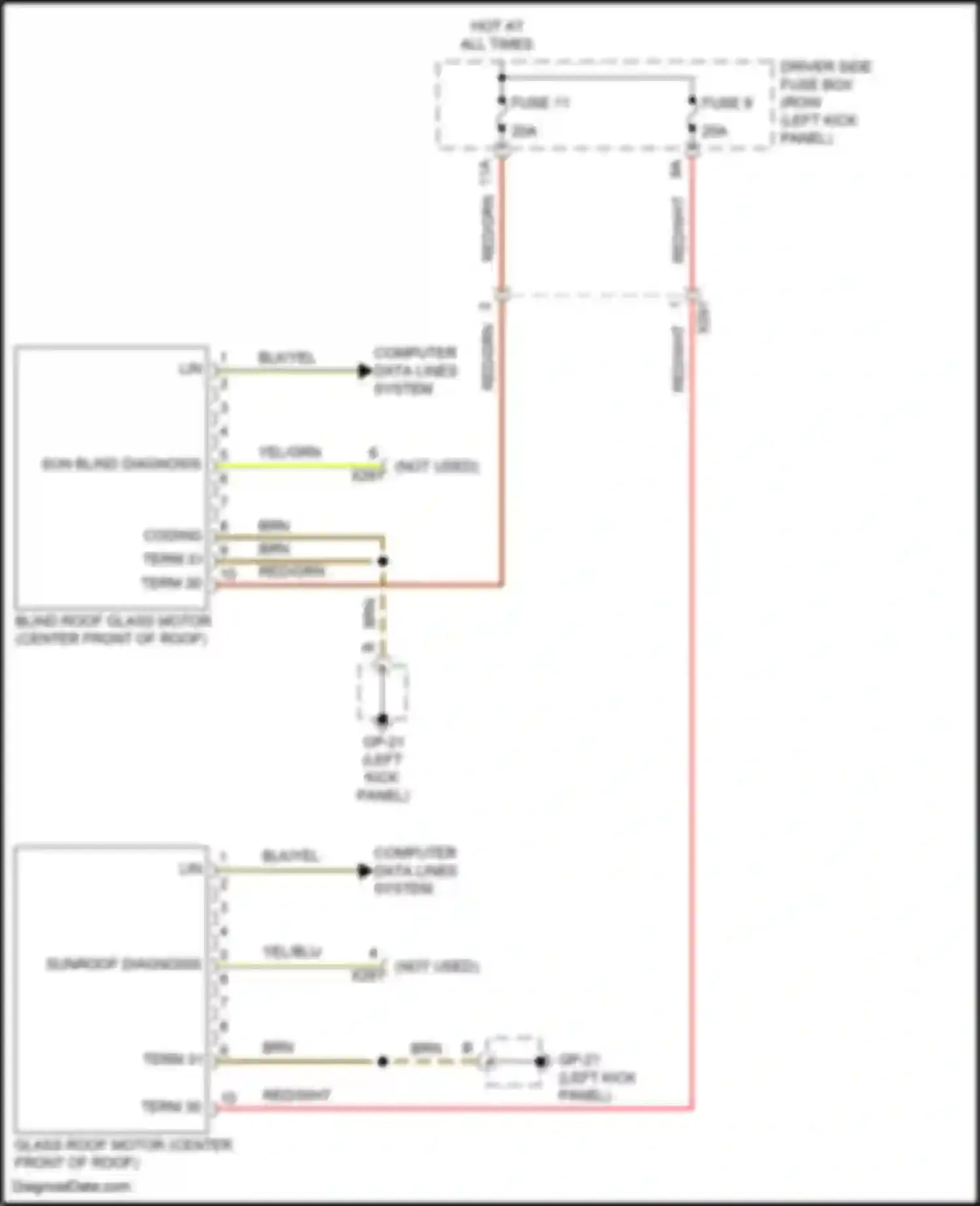 Wiring diagram fuse 9 for Porsche Macan Turbo I (2014-2019)