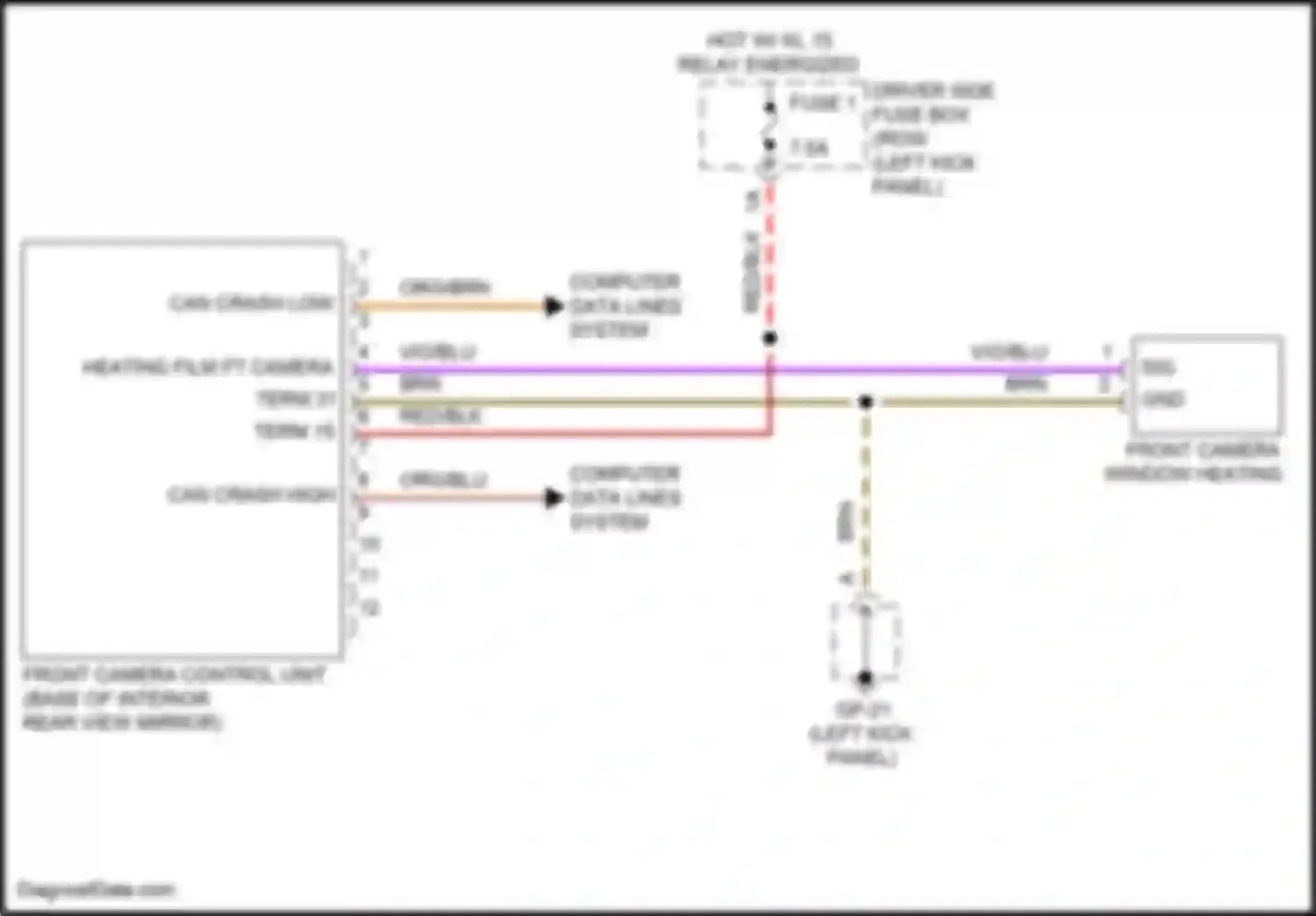 Wiring diagram front camera control unit for Porsche Macan Turbo I (2014-2019)