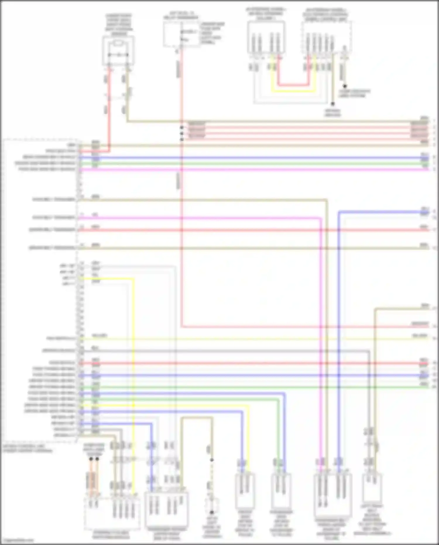 Wiring diagram left front belt buckle for Porsche Macan Turbo I (2014-2019) (1 of 1)