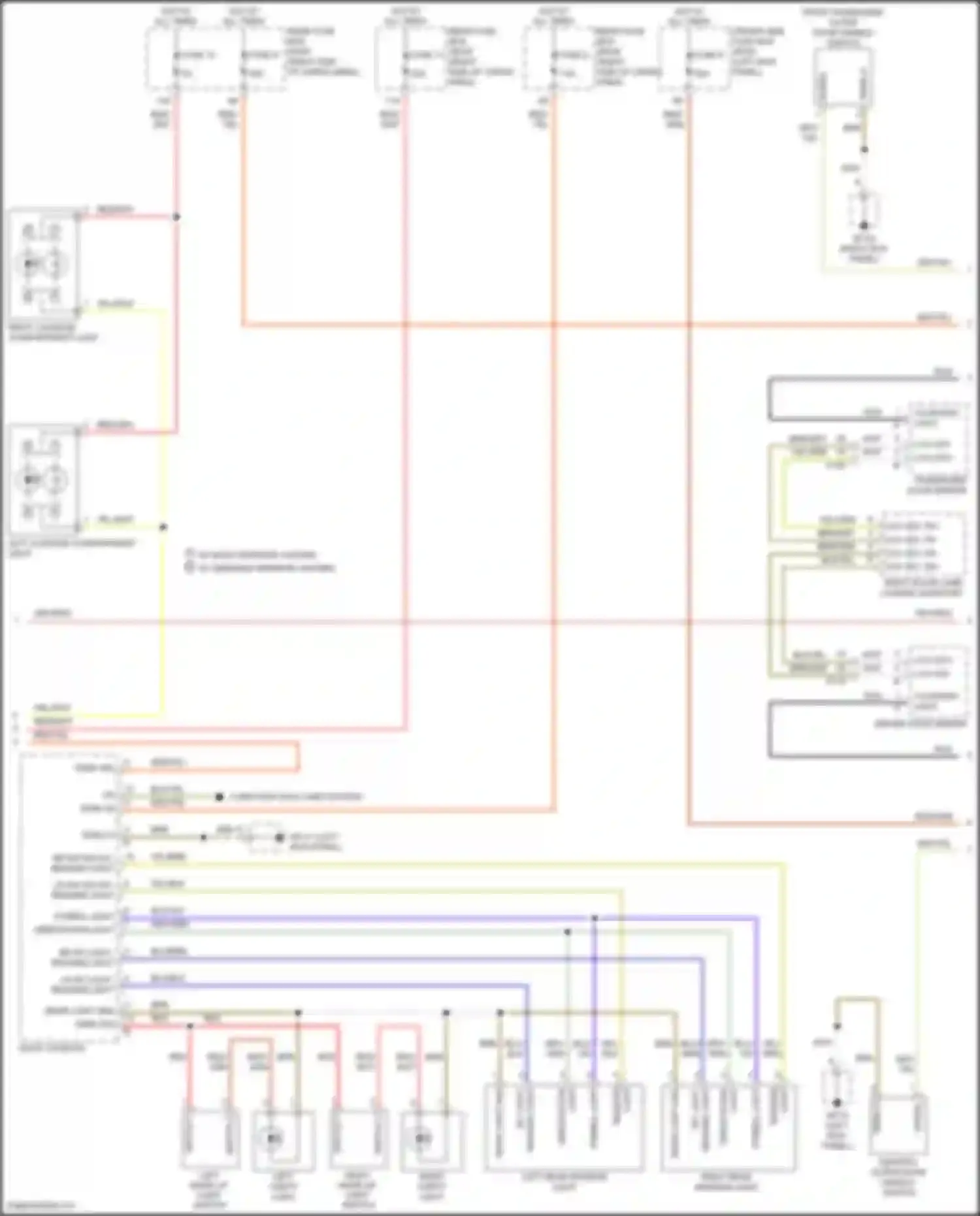 Wiring diagram left luggage compartment light for Porsche Macan Turbo I (2014-2019) (1 of 2)