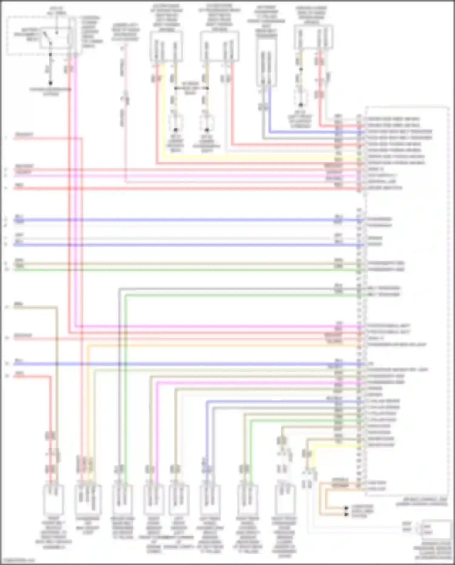 Wiring diagram left rear seat thorax air bag for Porsche Macan Turbo I (2014-2019) (2 of 2)