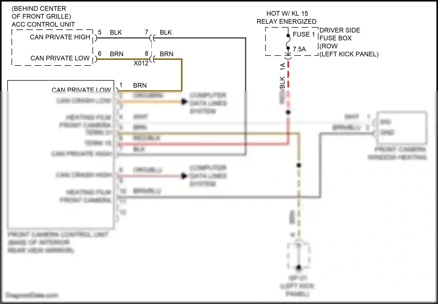 Wiring diagram acc control unit for Porsche Macan I facelift 2 (2021-2024) (4 of 6)