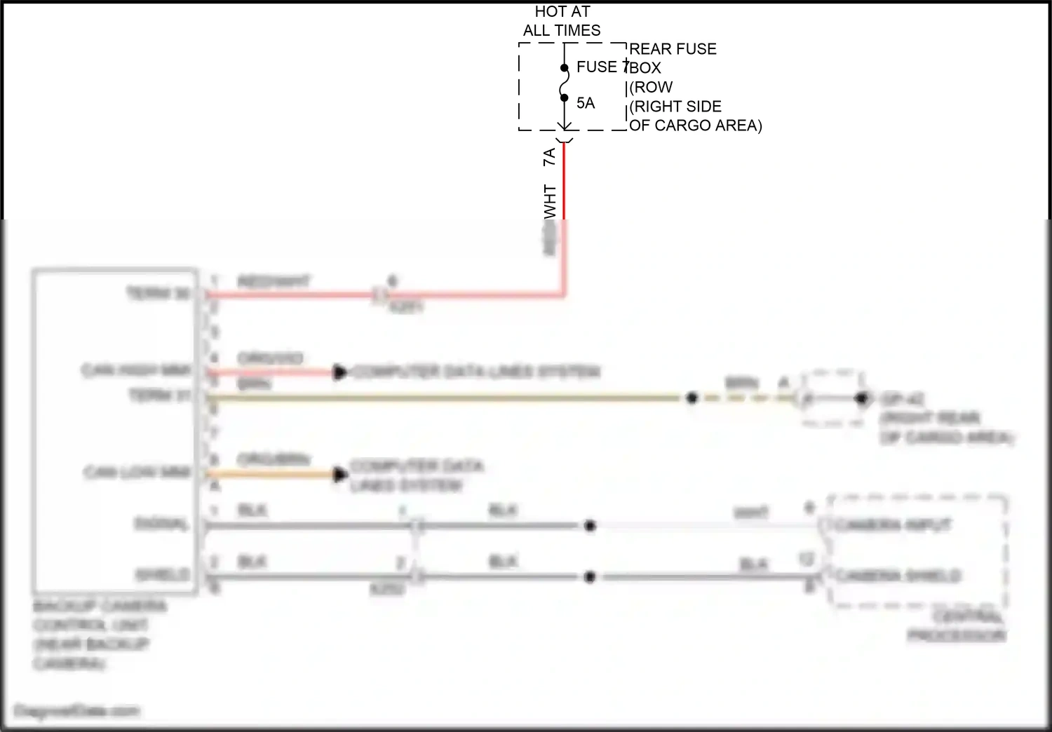 Wiring diagram camera shield for Porsche Macan I facelift 2 (2021-2024) (8 of 8)