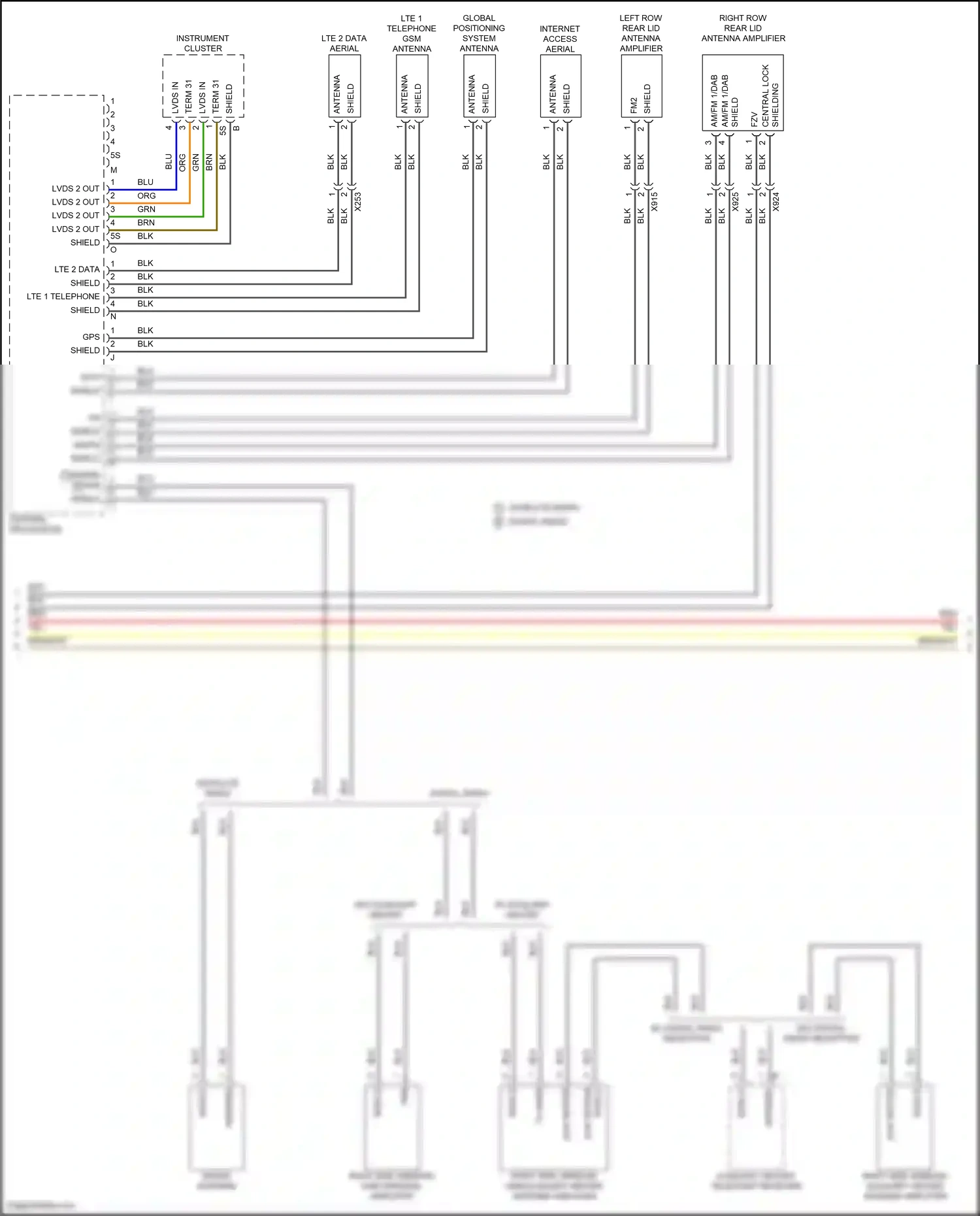 Wiring diagram central lock for Porsche Macan I facelift 2 (2021-2024) (4 of 6)