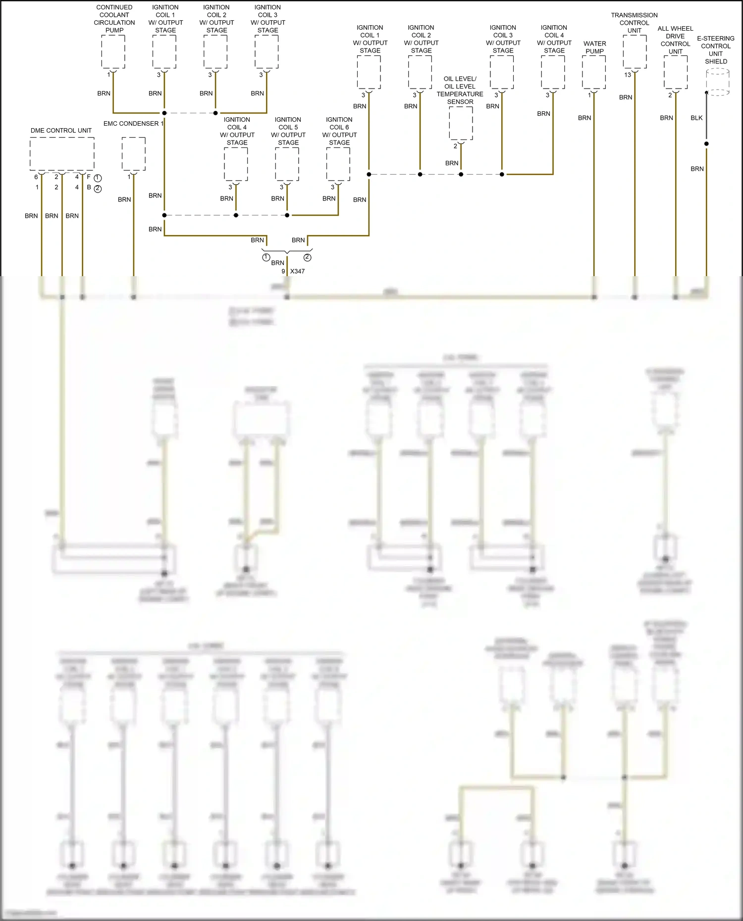 Wiring diagram e-steering control unit for Porsche Macan I facelift 2 (2021-2024) (3 of 5)