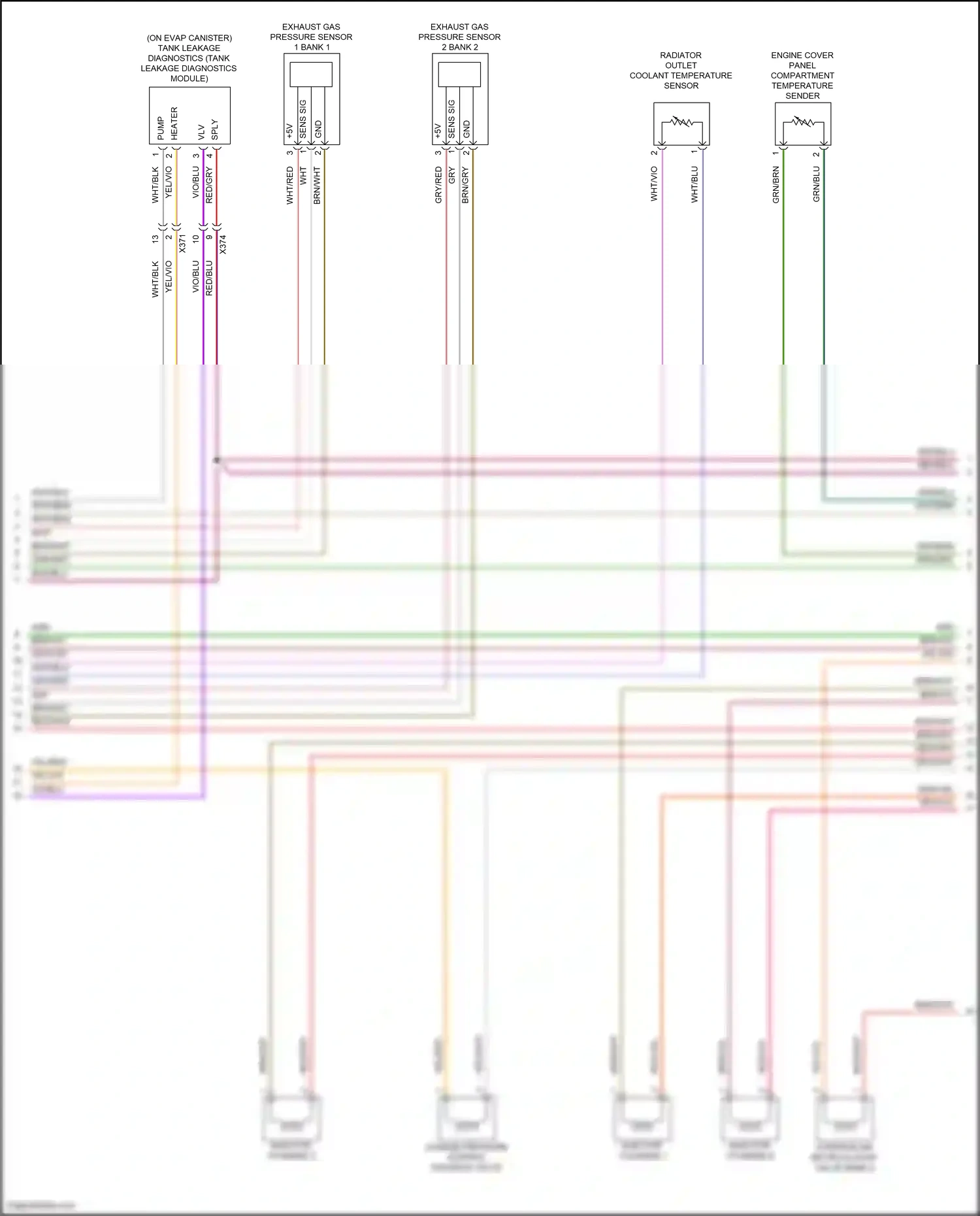 Wiring diagram engine cover panel compartment temperature sender for Porsche Macan I facelift 2 (2021-2024) (1 of 1)