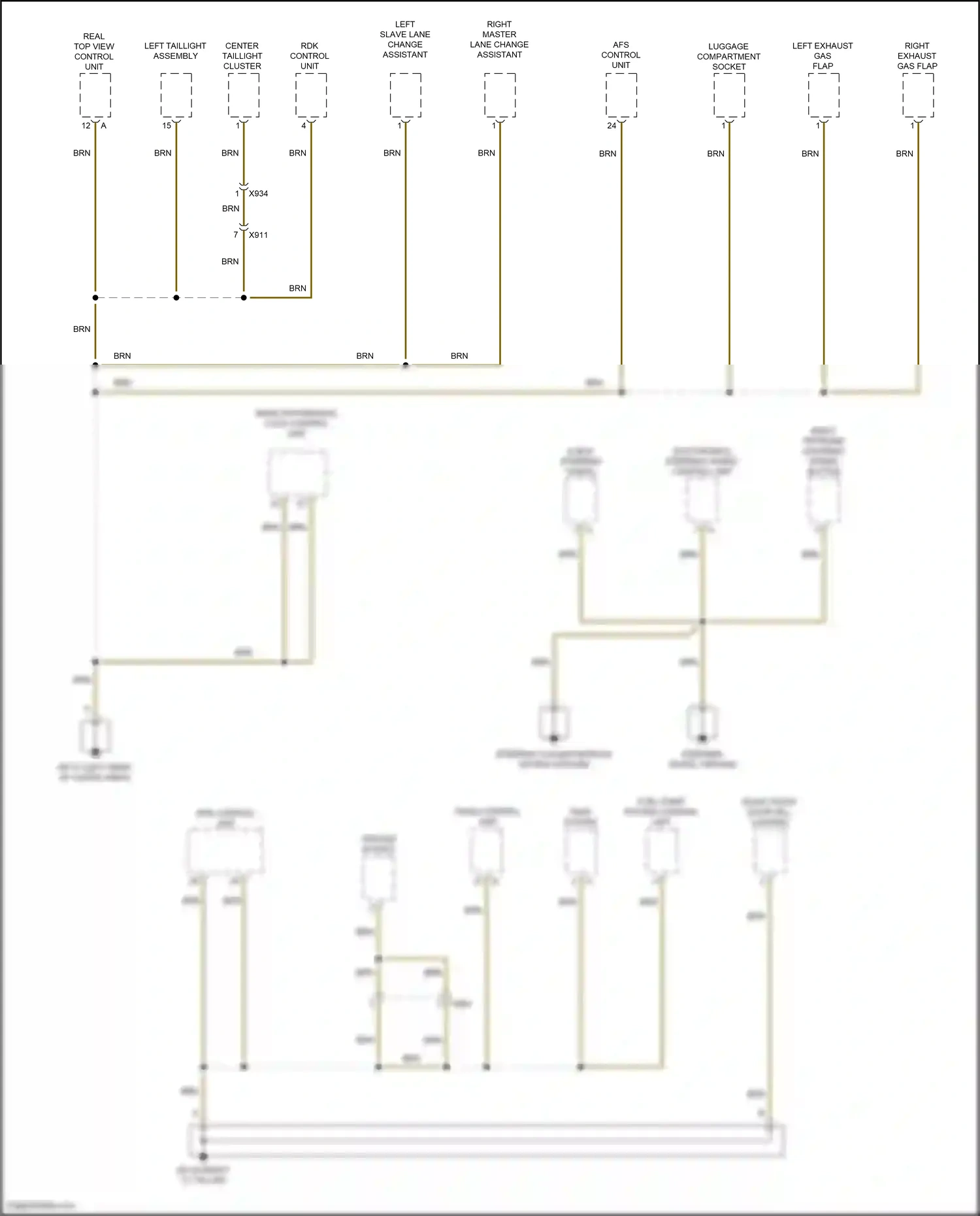 Wiring diagram epb control unit for Porsche Macan I facelift 2 (2021-2024) (1 of 3)