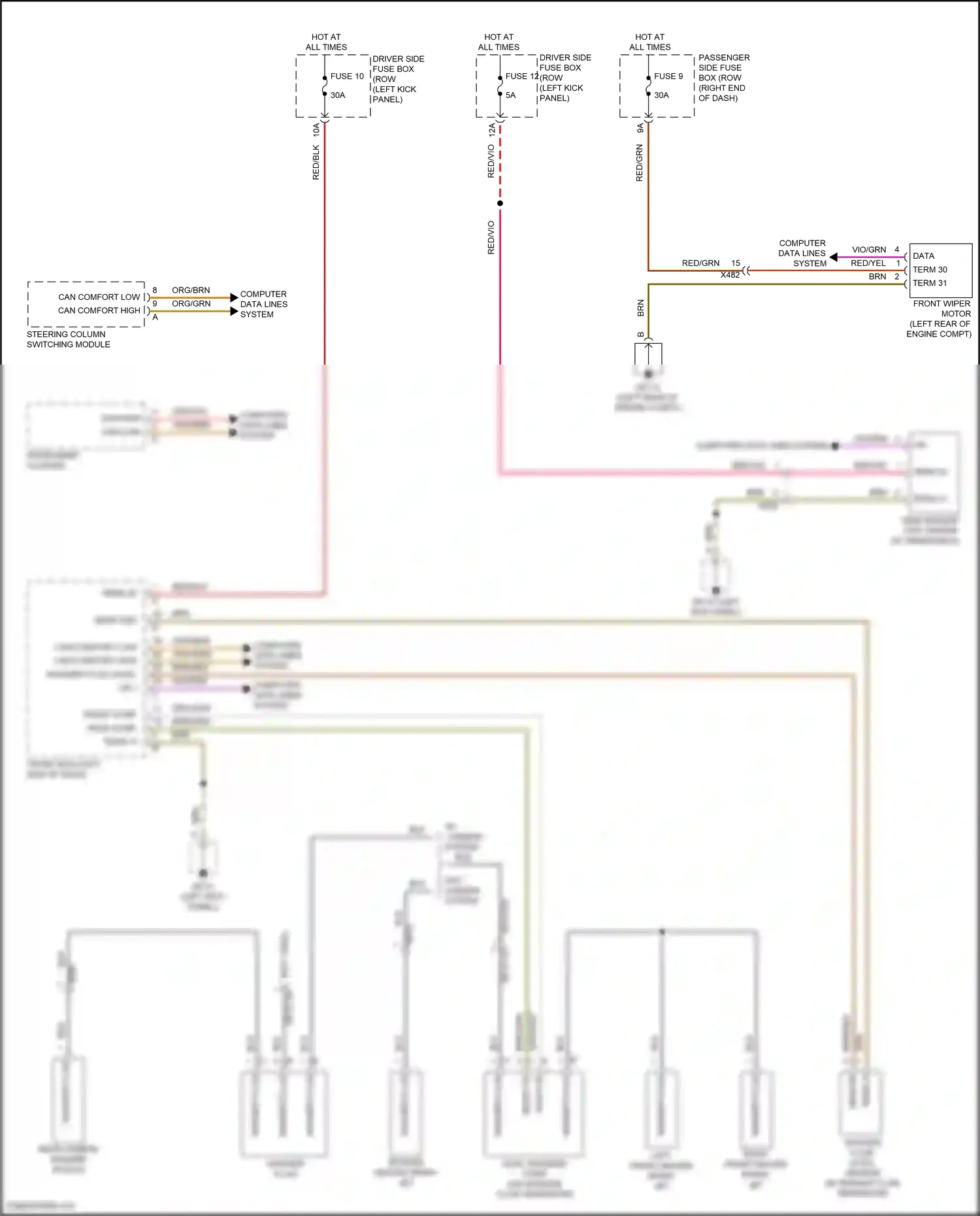 Wiring diagram front pump for Porsche Macan I facelift 2 (2021-2024) (2 of 2)