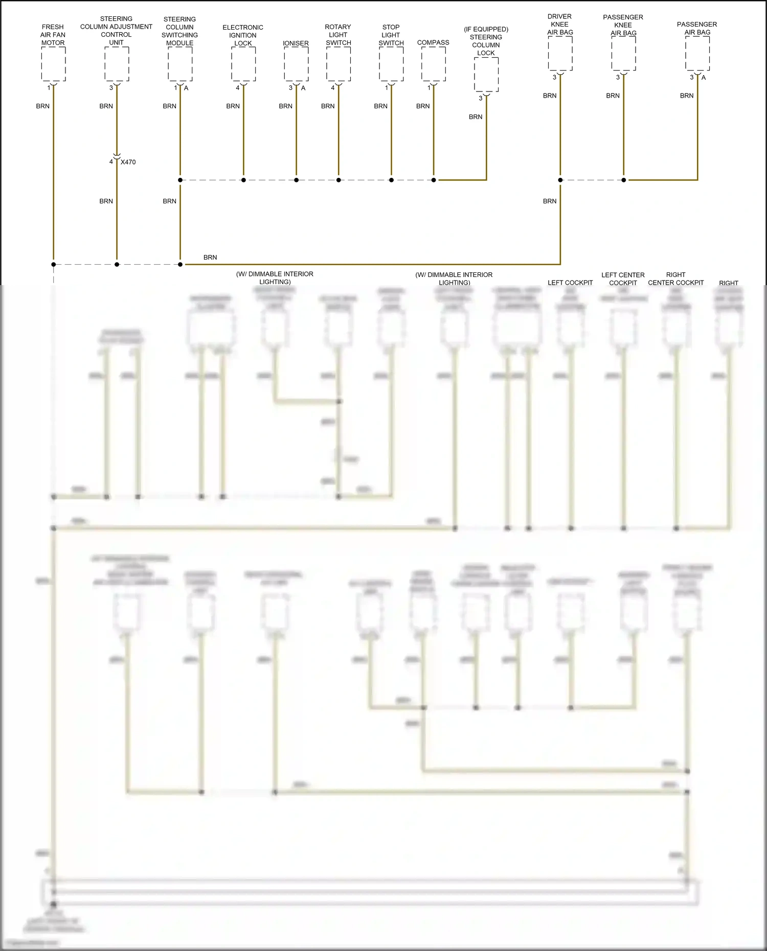 Wiring diagram ignition lock light for Porsche Macan I facelift 2 (2021-2024) (1 of 2)
