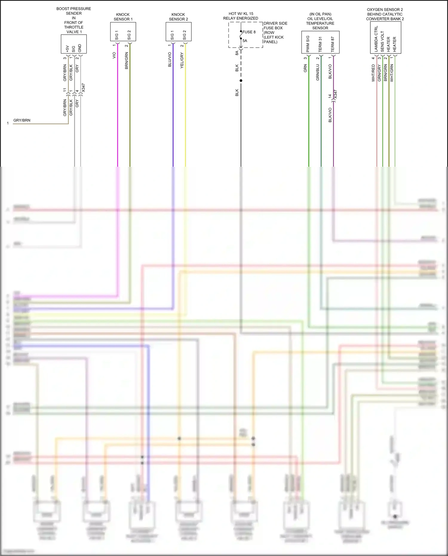 Wiring diagram knock sensor 1 for Porsche Macan I facelift 2 (2021-2024) (1 of 1)