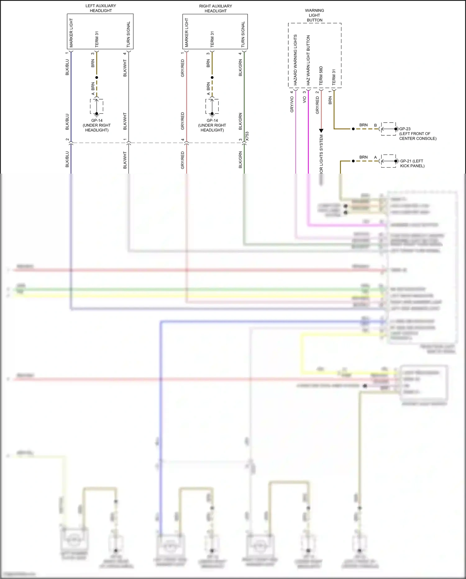 Wiring diagram left rear indicator for Porsche Macan I facelift 2 (2021-2024) (1 of 1)