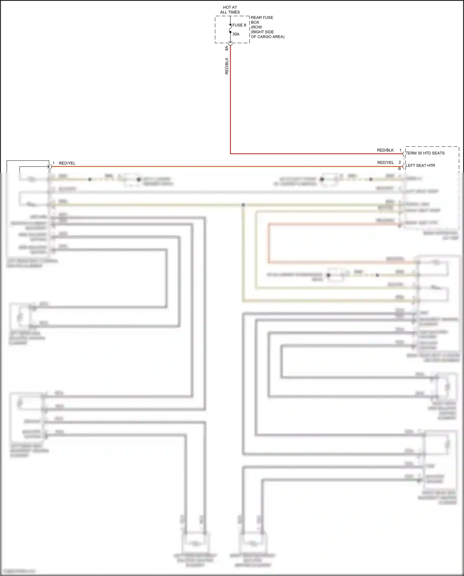Wiring diagram left rear seat backrest heating element for Porsche Macan I facelift 2 (2021-2024) (1 of 1)