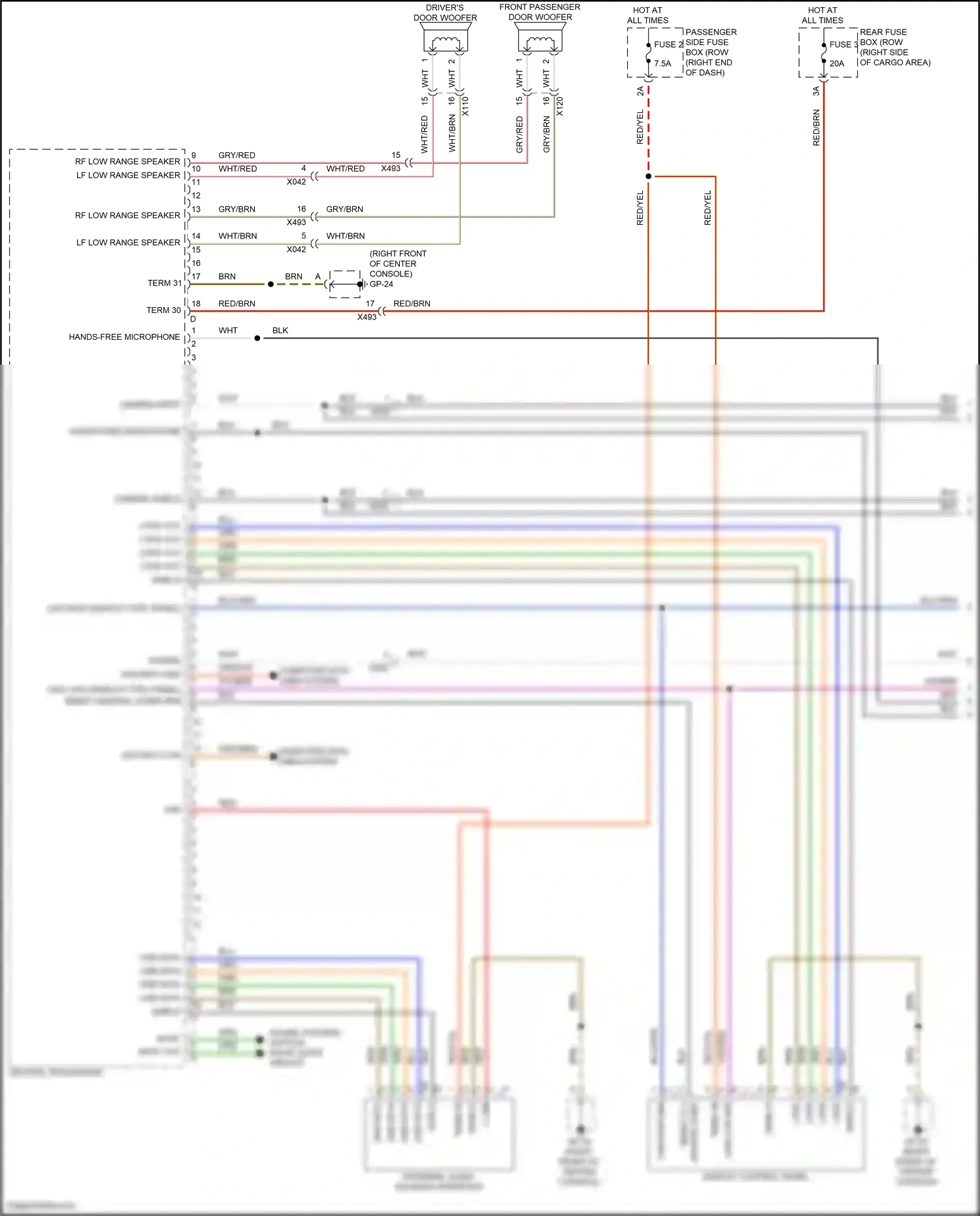Wiring diagram lf low range speaker - for Porsche Macan I facelift 2 (2021-2024) (1 of 2)