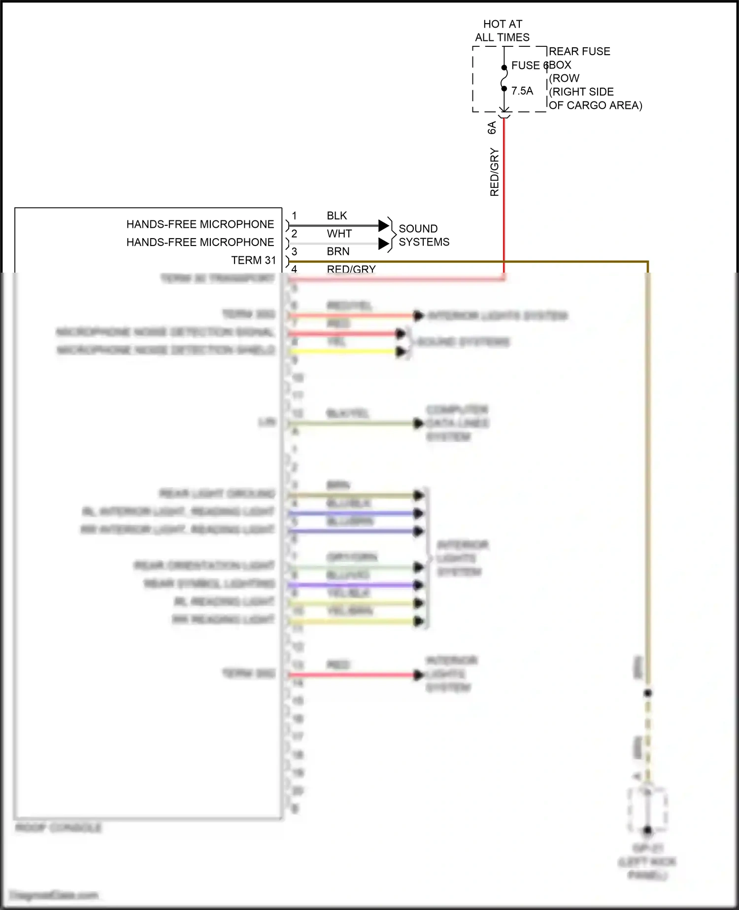 Wiring diagram microphone noise detection shield for Porsche Macan I facelift 2 (2021-2024) (1 of 1)