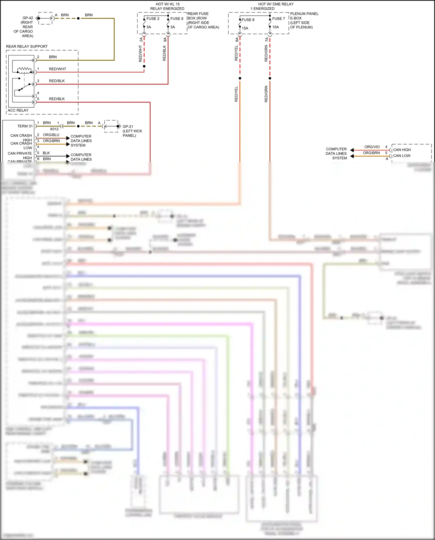 Wiring diagram p/n switch for Porsche Macan I facelift 2 (2021-2024) (1 of 2)