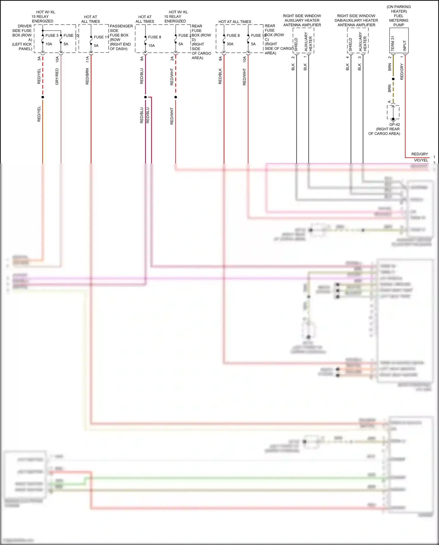 Wiring diagram seats system for Porsche Macan I facelift 2 (2021-2024) (3 of 3)