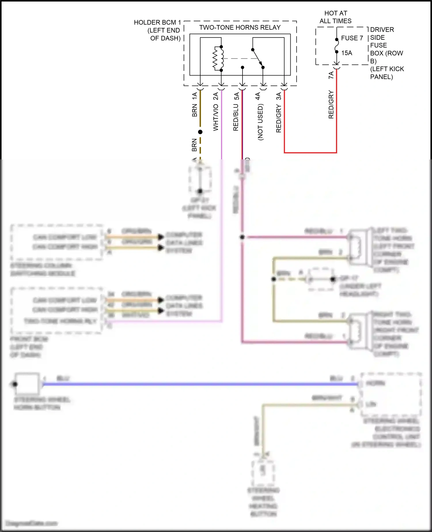 Wiring diagram steering column switching module for Porsche Macan I facelift 2 (2021-2024) (5 of 16)