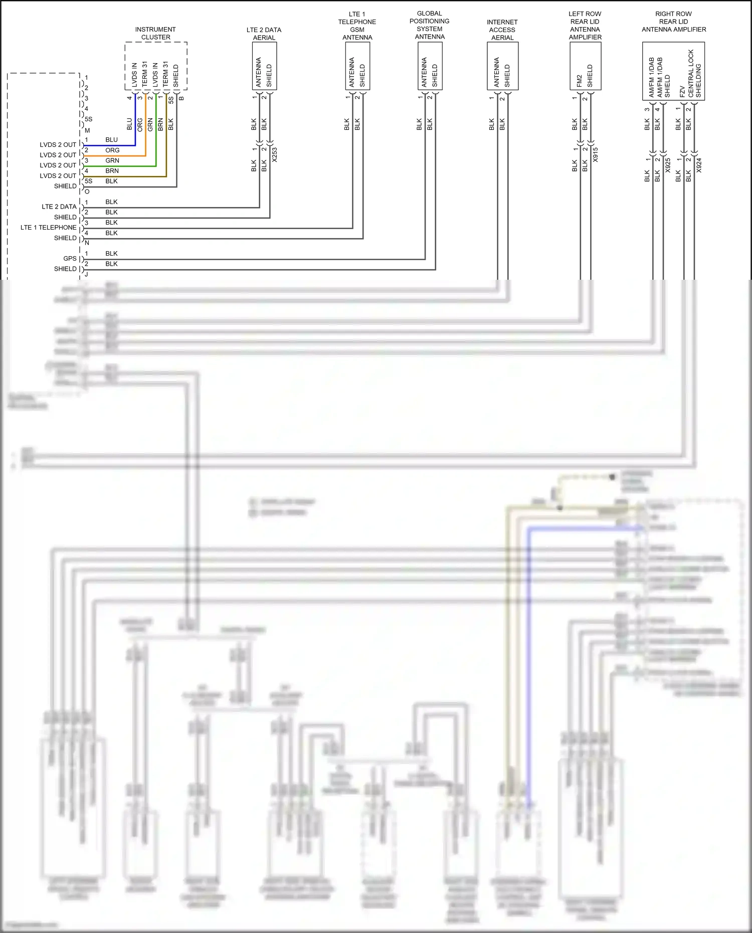 Wiring diagram steering wheel electronics control unit for Porsche Macan I facelift 2 (2021-2024) (2 of 8)