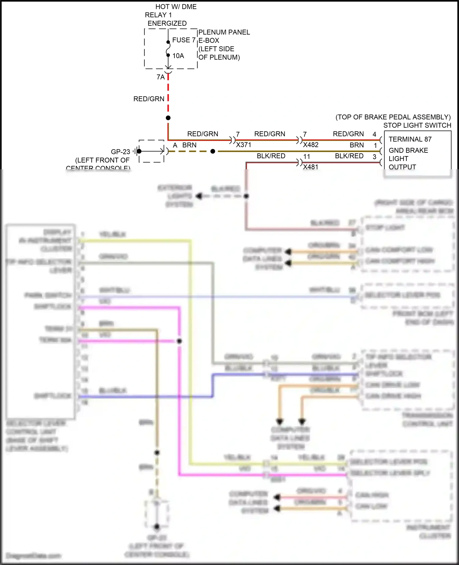 Wiring diagram tip info selector lever shiftlock - for Porsche Macan I facelift 2 (2021-2024) (1 of 1)