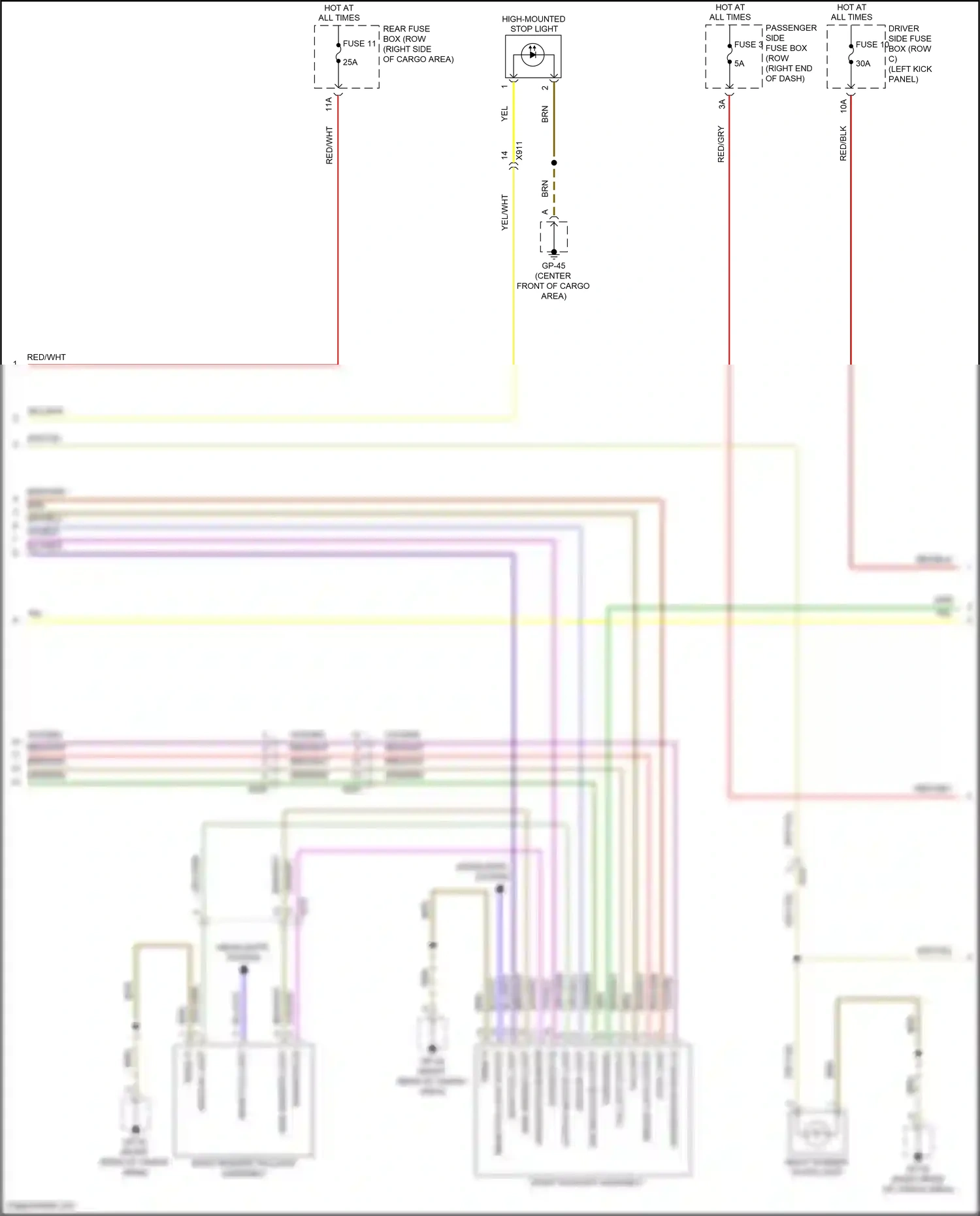 Wiring diagram diagnostics bumper for Porsche Macan I facelift (2018-2021) (2 of 2)