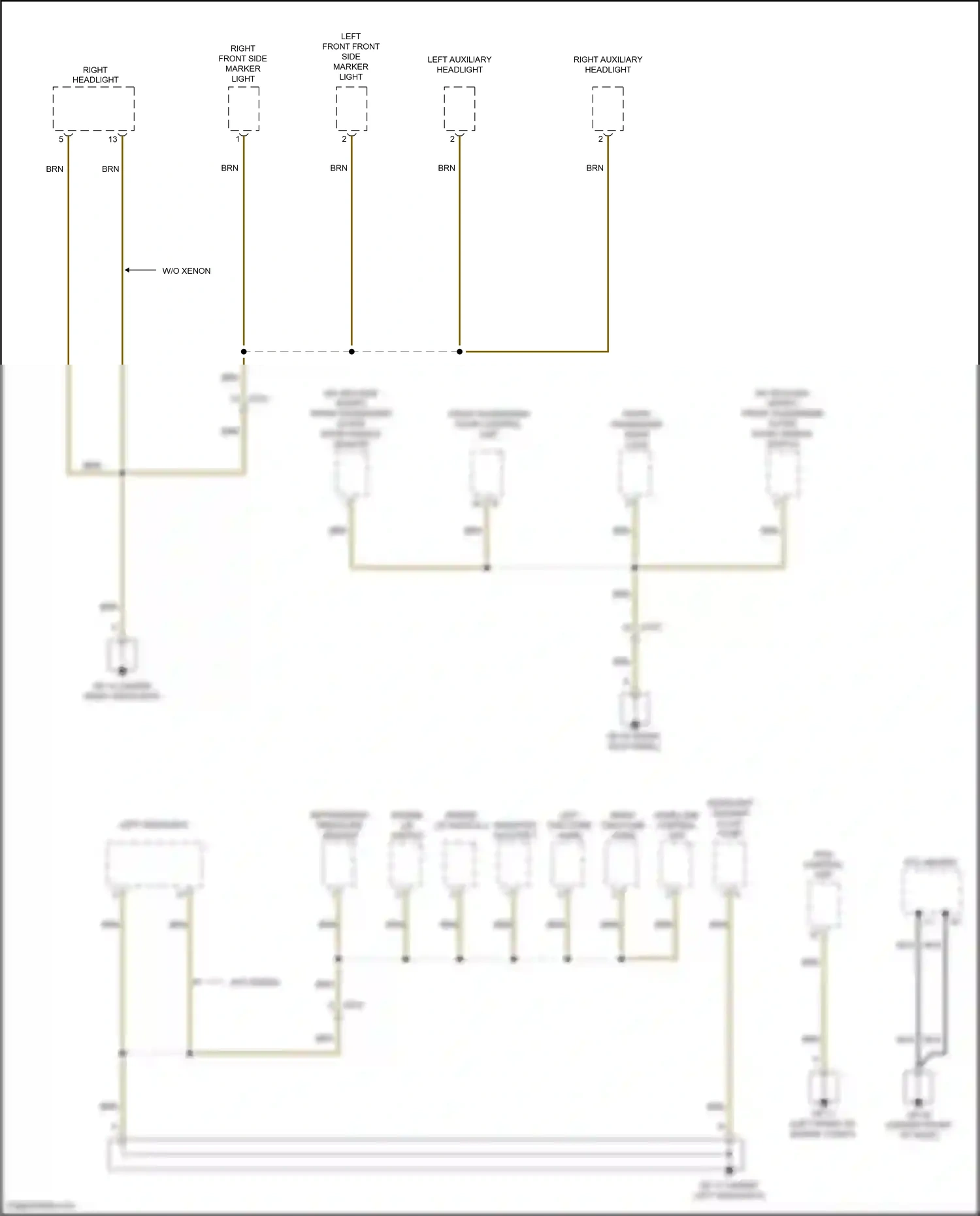 Wiring diagram front passenger outer door handle switch for Porsche Macan I facelift (2018-2021) (2 of 4)