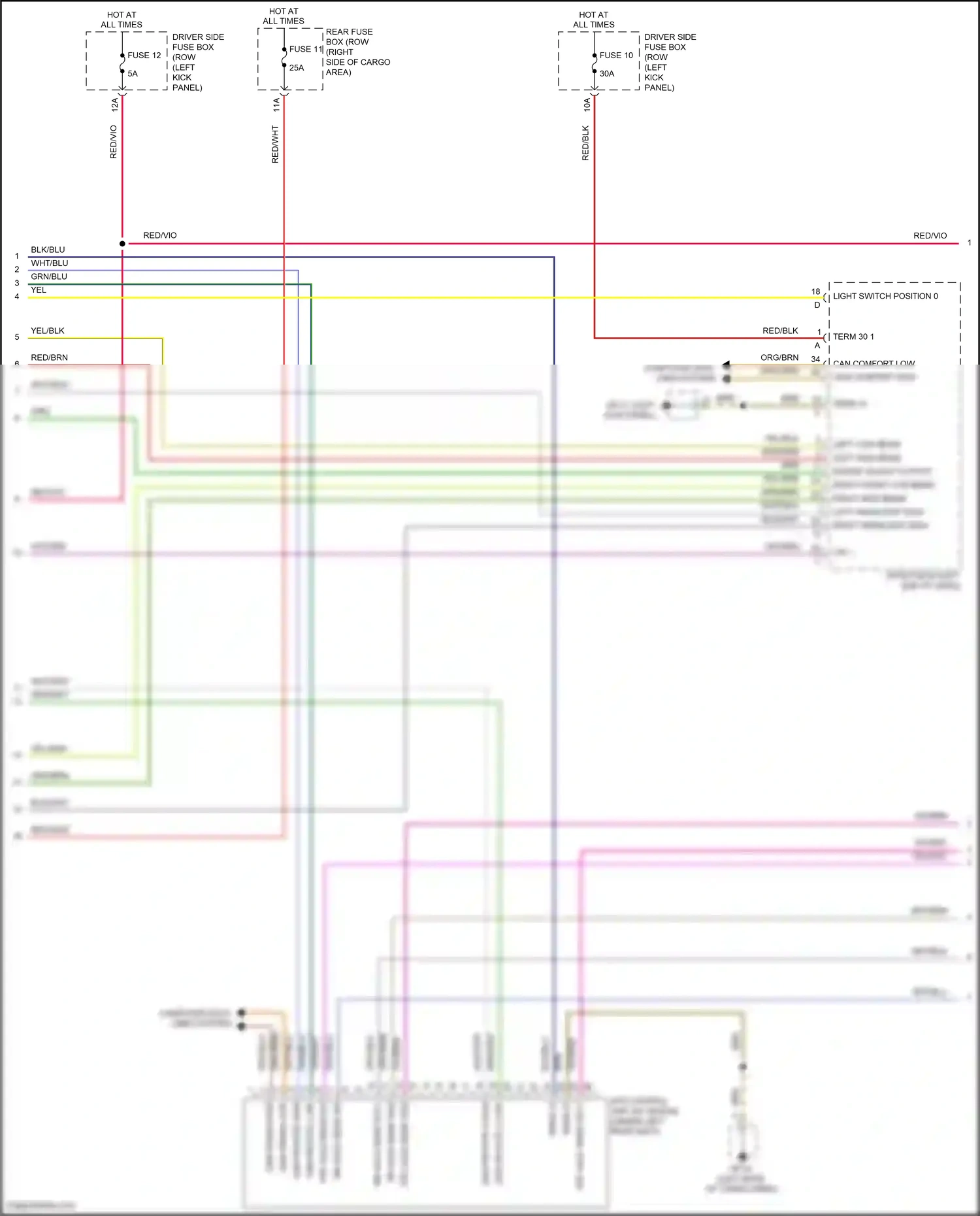 Wiring diagram left low beam for Porsche Macan I facelift (2018-2021) (2 of 2)