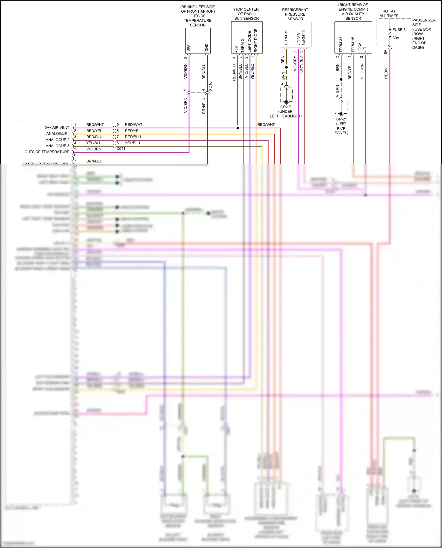 Wiring diagram left sun sensor for Porsche Macan I facelift (2018-2021) (1 of 1)