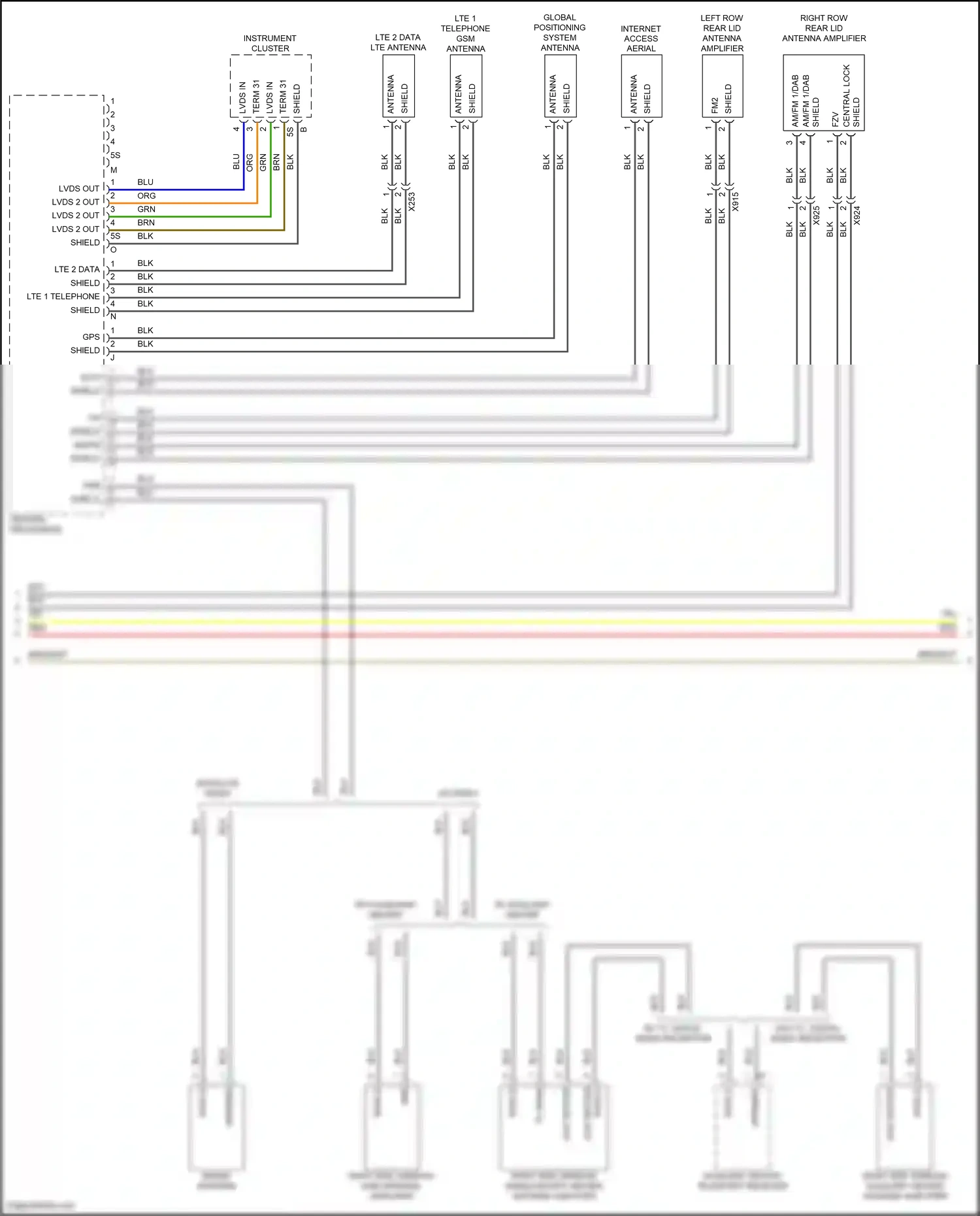 Wiring diagram lte 2 data lte antenna for Porsche Macan I facelift (2018-2021) (3 of 6)