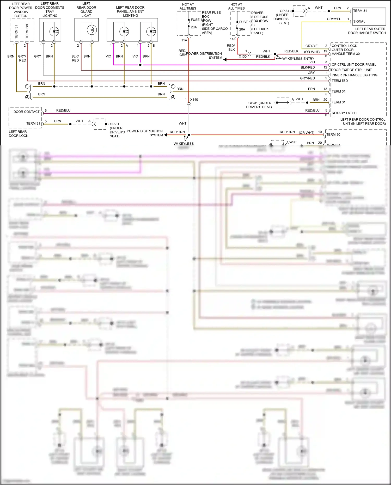 Wiring diagram power distribution system for Porsche Macan I facelift (2018-2021) (5 of 14)